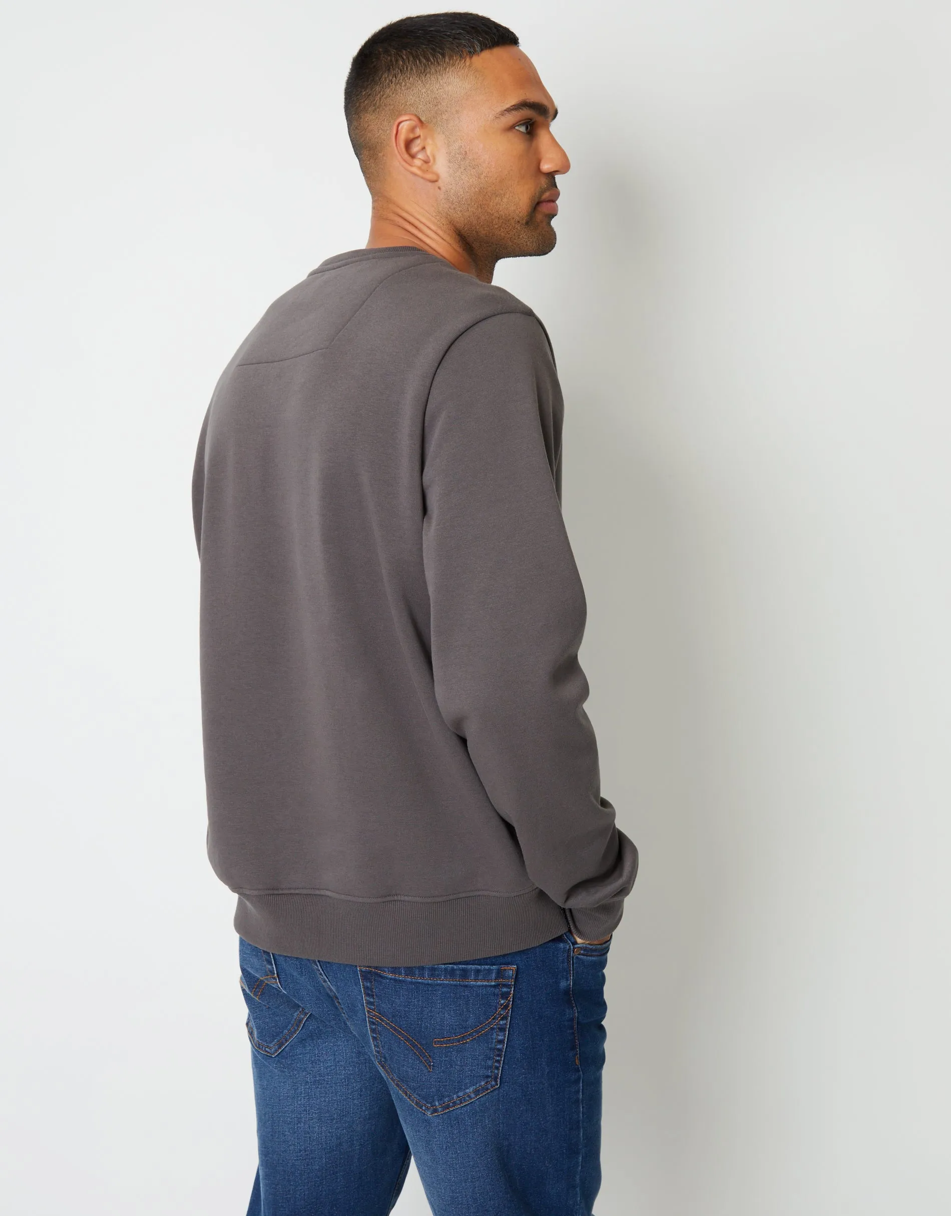 Slate Grey Crew Neck Sweatshirt sold by Threadbare product image thumbnail 2