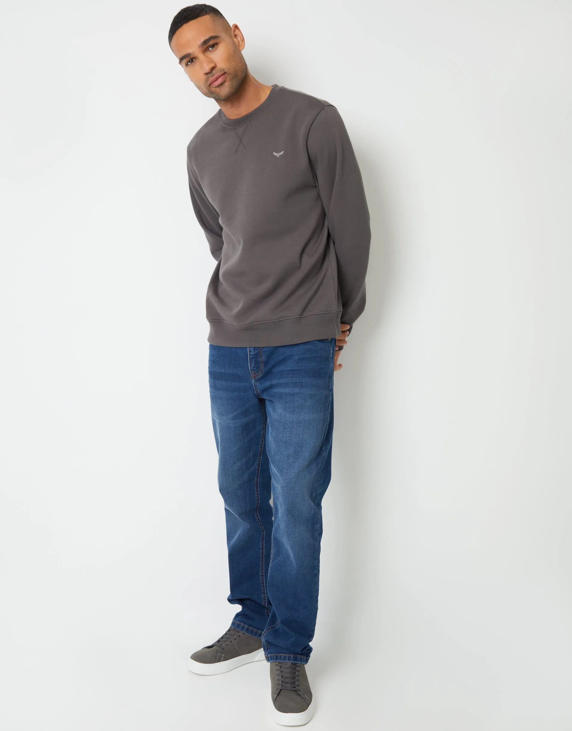Slate Grey Crew Neck Sweatshirt sold by Threadbare product image thumbnail 3