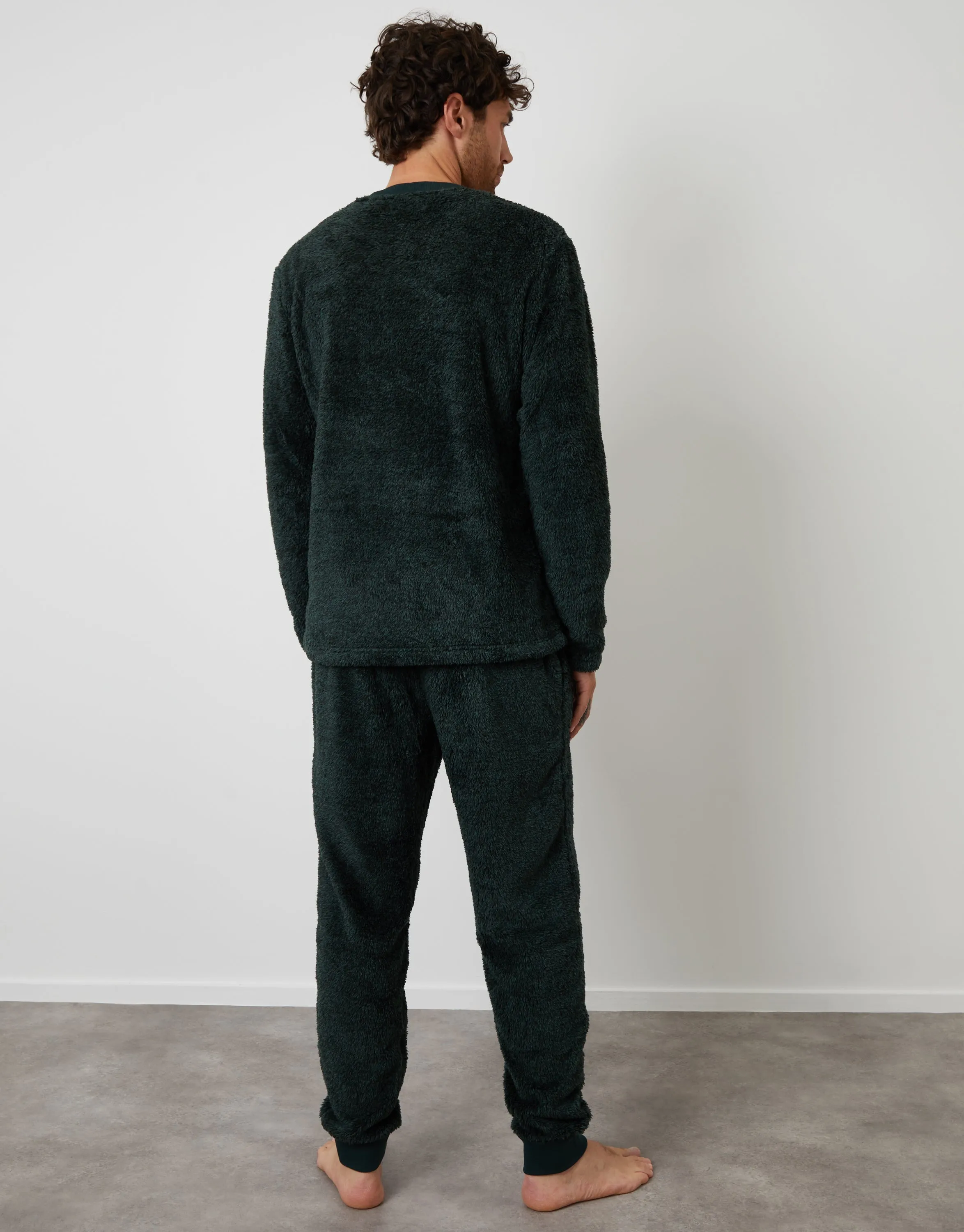 Forest Green Two Tone Borg Loungewear Set (2-Piece Set) sold by Threadbare product image thumbnail 2