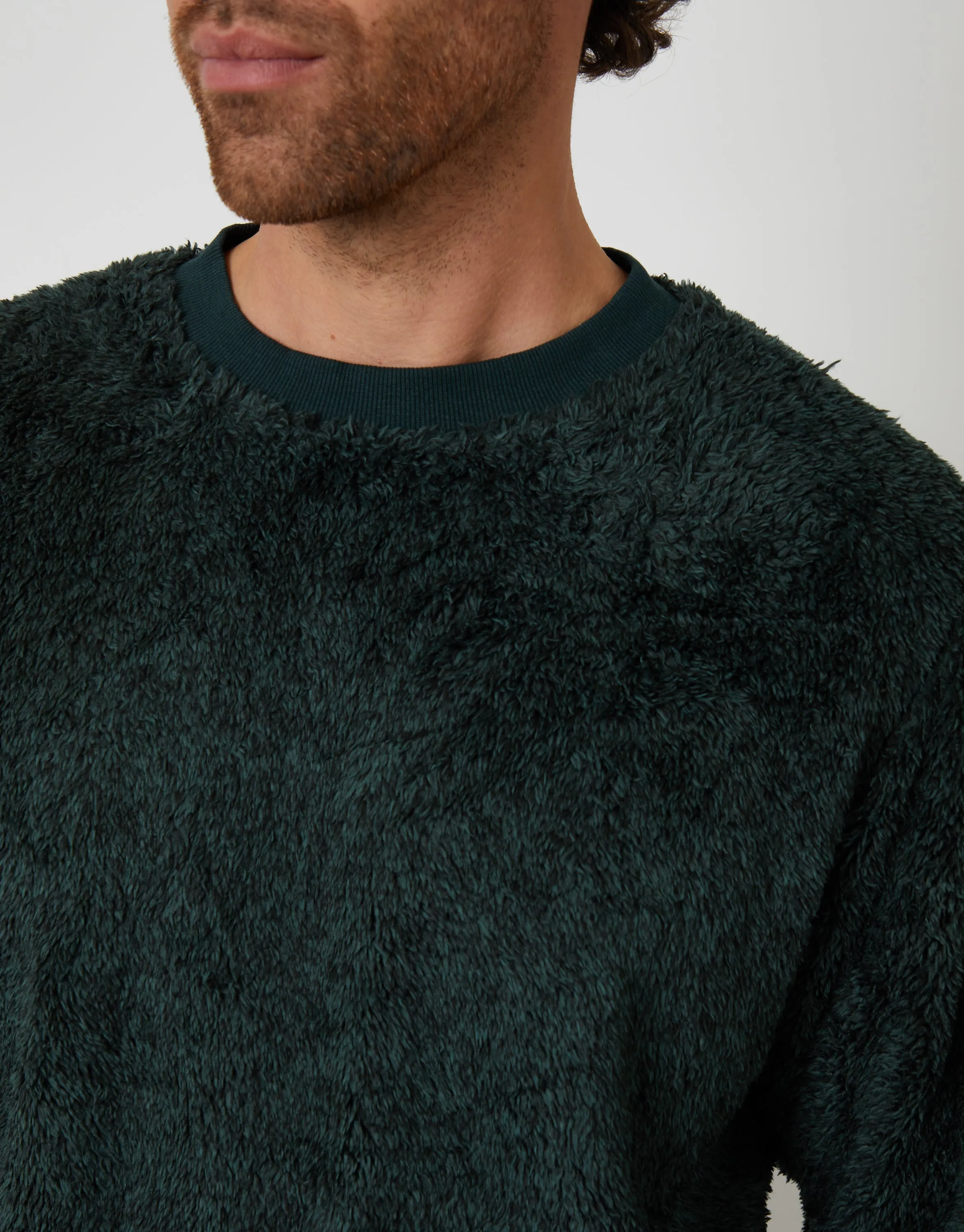 Forest Green Two Tone Borg Loungewear Set (2-Piece Set) sold by Threadbare product image thumbnail 4