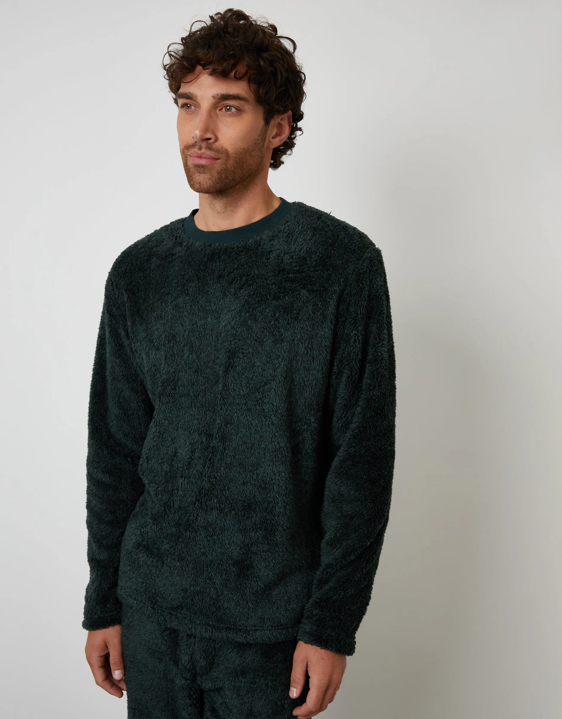 Forest Green Two Tone Borg Loungewear Set (2-Piece Set) sold by Threadbare product image thumbnail 3