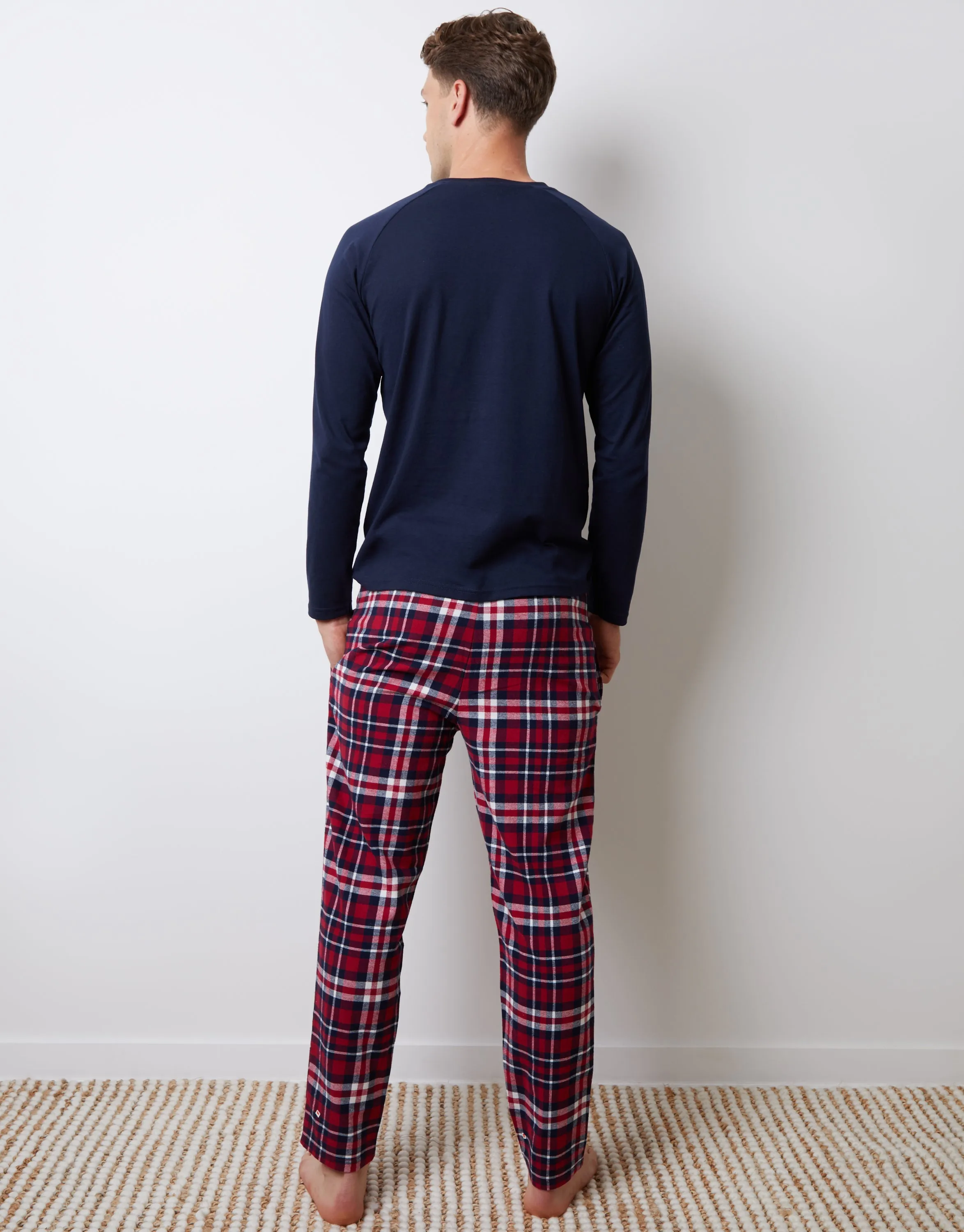 Grey & Navy Check Long Pyjamas (2-Piece Set) (2 Pack) sold by Threadbare product image thumbnail 3