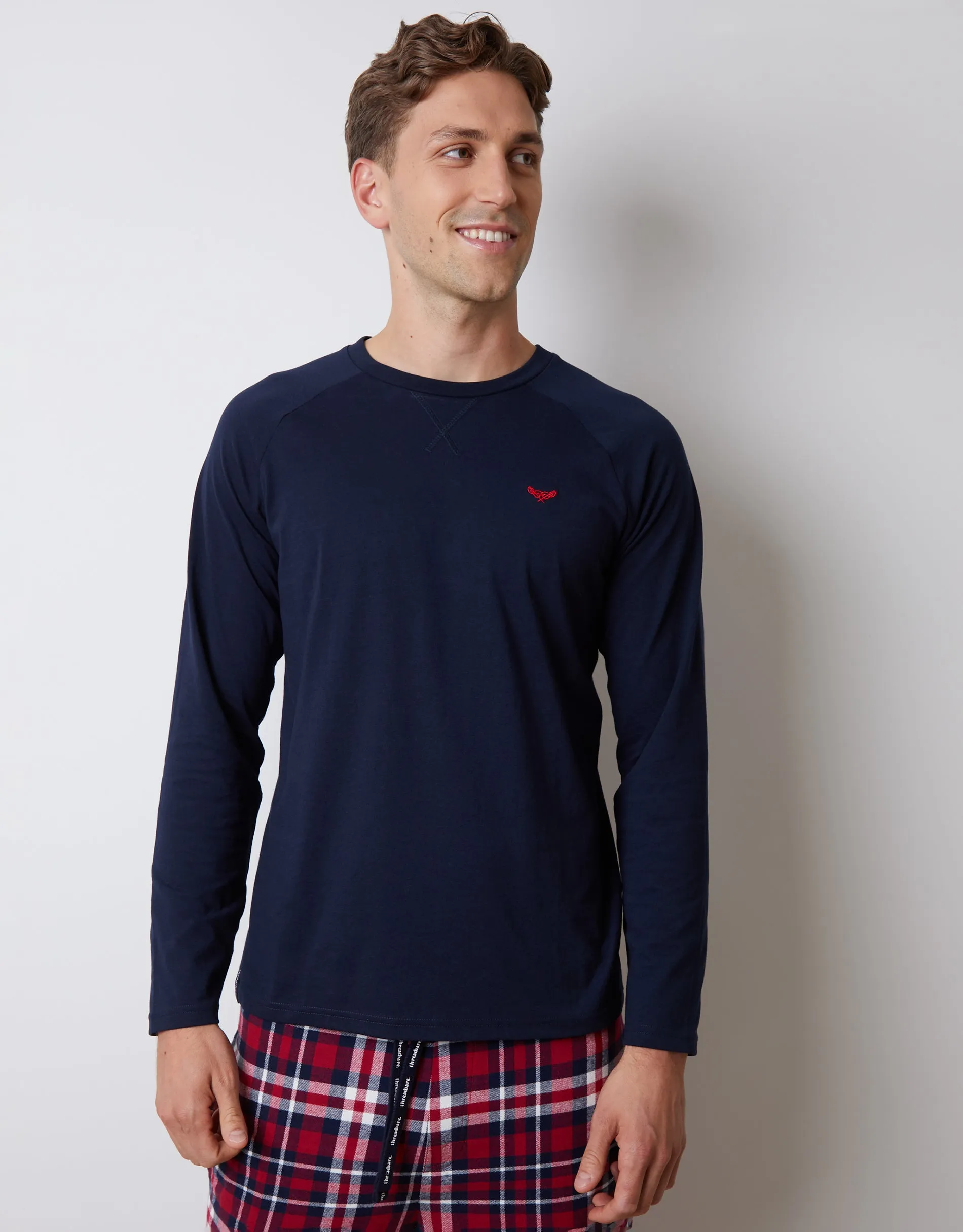 Grey & Navy Check Long Pyjamas (2-Piece Set) (2 Pack) sold by Threadbare product image thumbnail 4