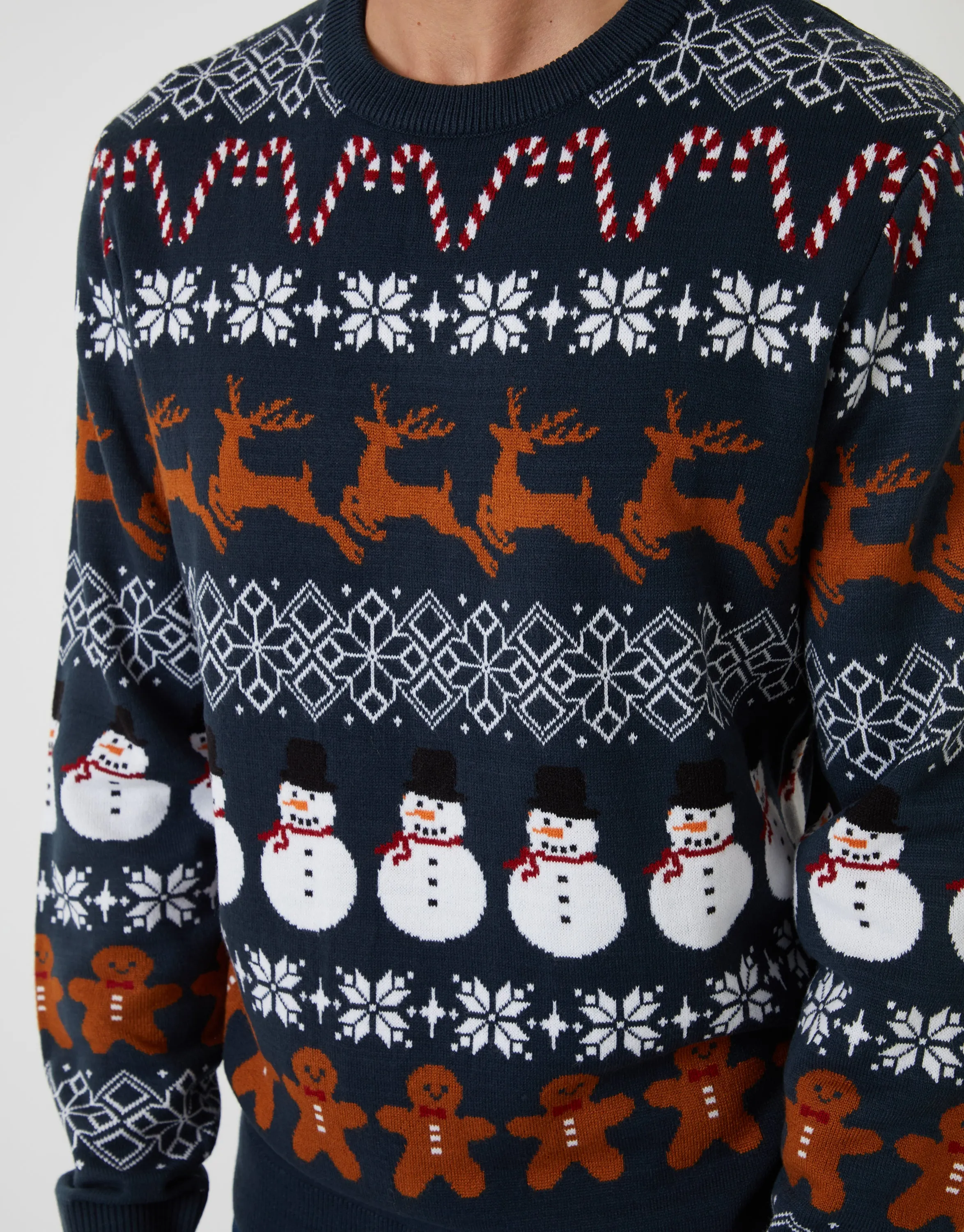 Navy Fairisle Knitted Crew Neck Christmas Jumper sold by Threadbare product image thumbnail 5