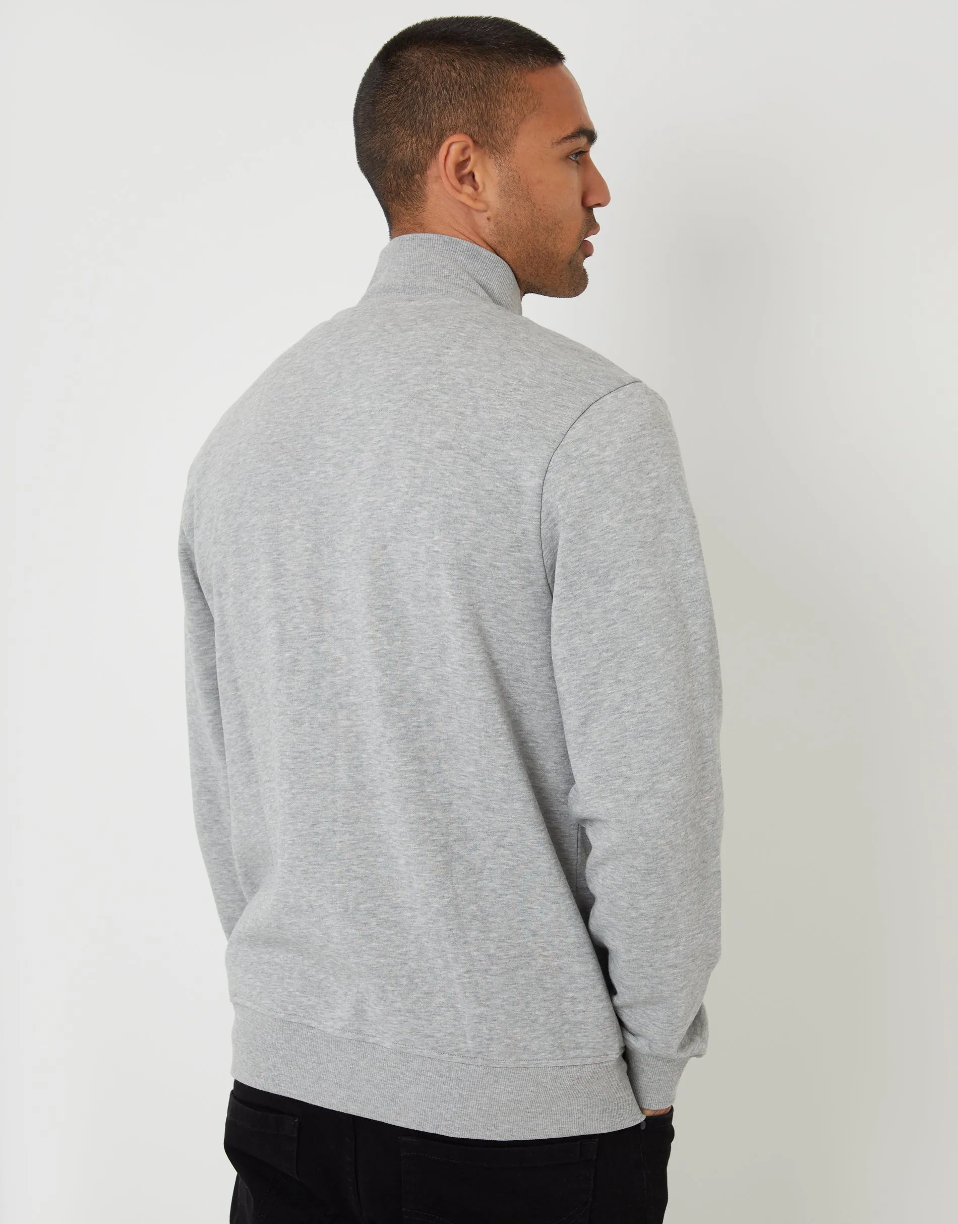 Light Grey Funnel Neck Zip Through Sweatshirt sold by Threadbare product image thumbnail 2