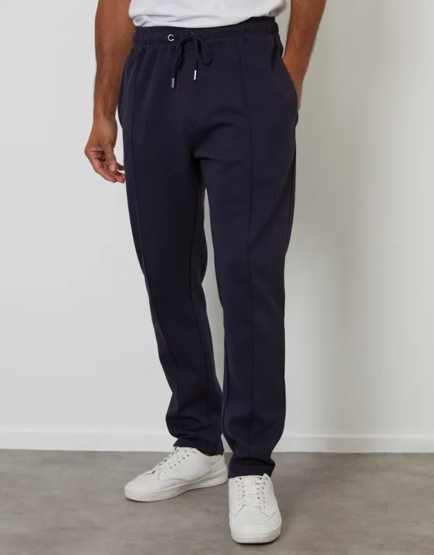 Navy Pintuck Pique Joggers sold by Threadbare
