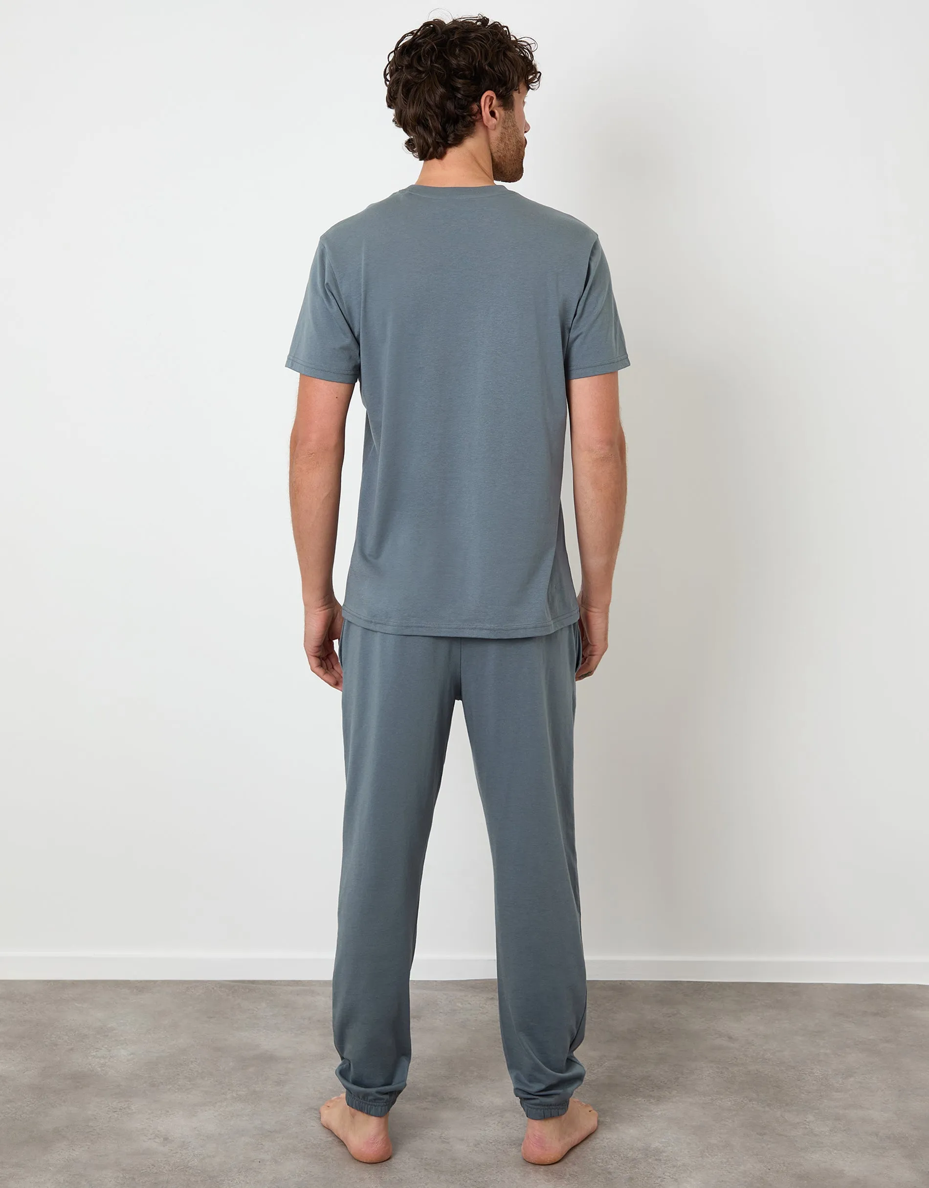 Grey Embroidered Short Sleeve Pyjamas (2-Piece Set) sold by Threadbare product image thumbnail 2