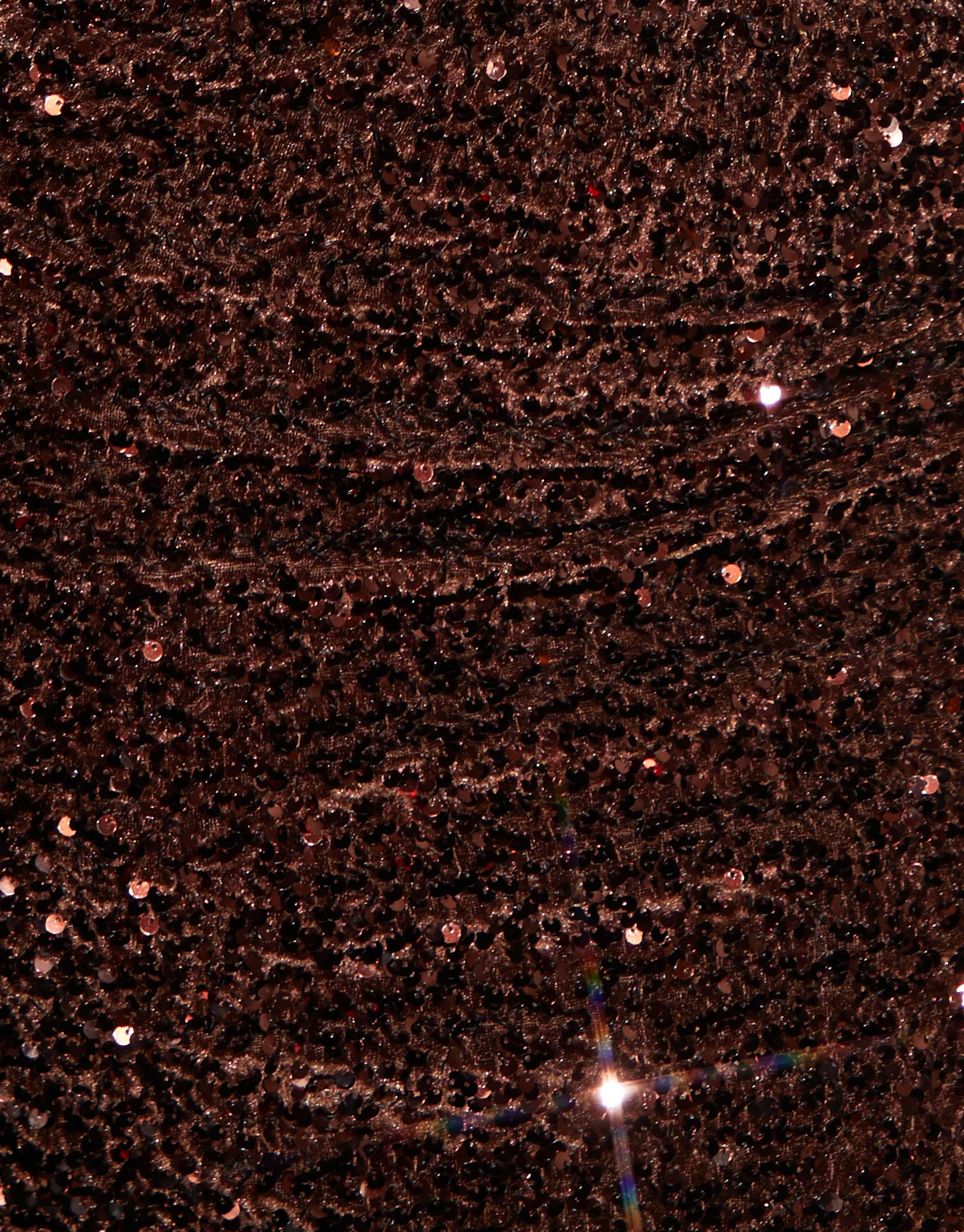 Chocolate Brown Sequin Velour Mini Skirt sold by Threadbare product image thumbnail 5