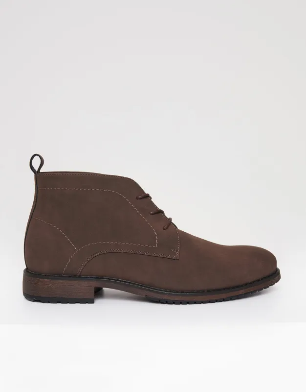 Brown Faux Suede Chukka Boots sold by Threadbare