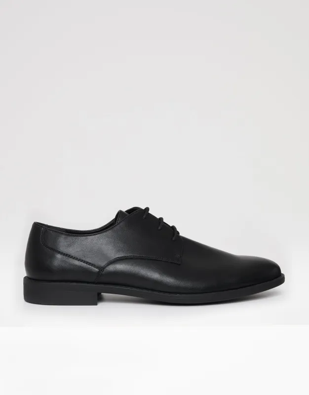 Black Derby Shoes sold by Threadbare