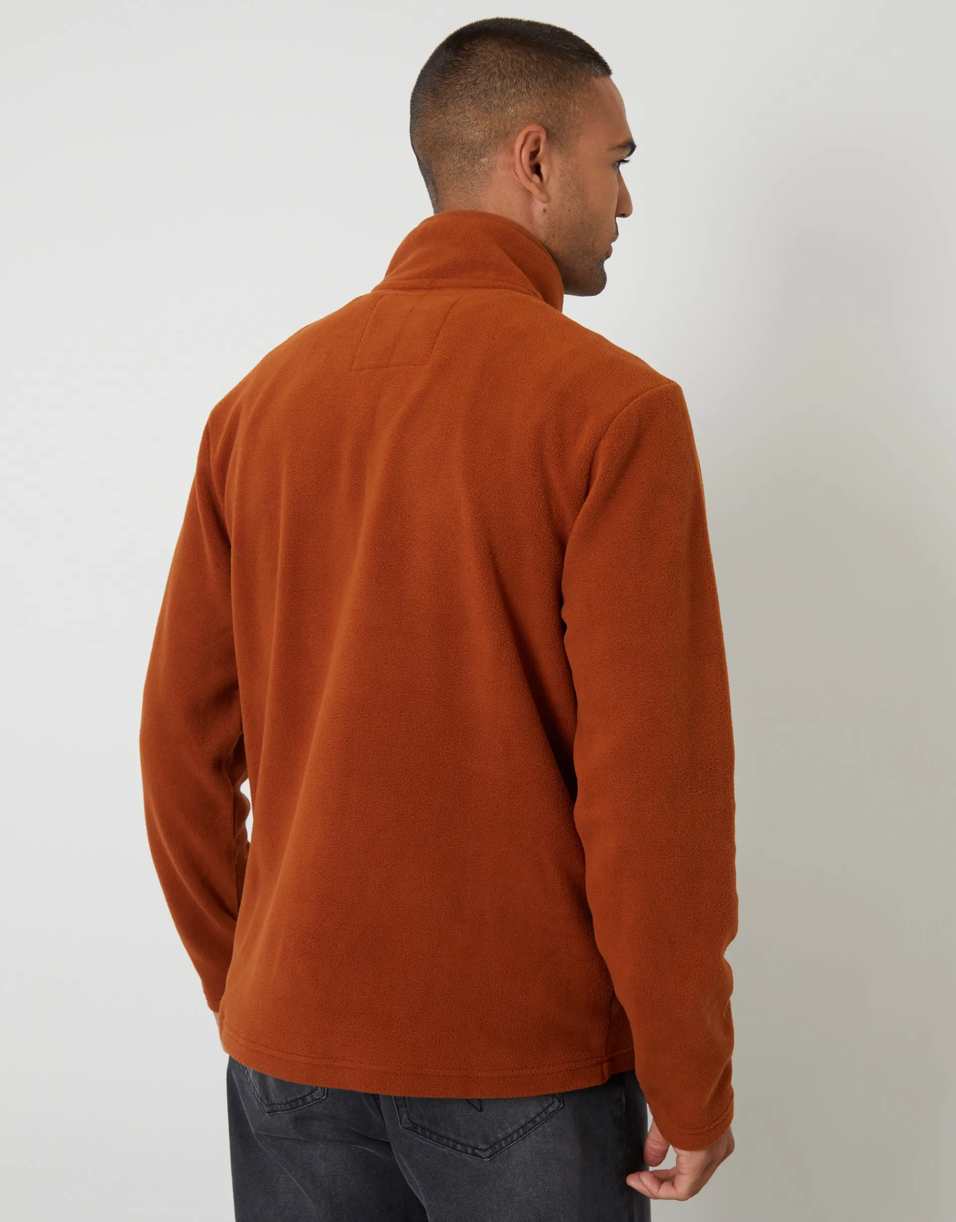 Rust Orange Quarter Zip Microfleece Sweatshirt sold by Threadbare product image thumbnail 2