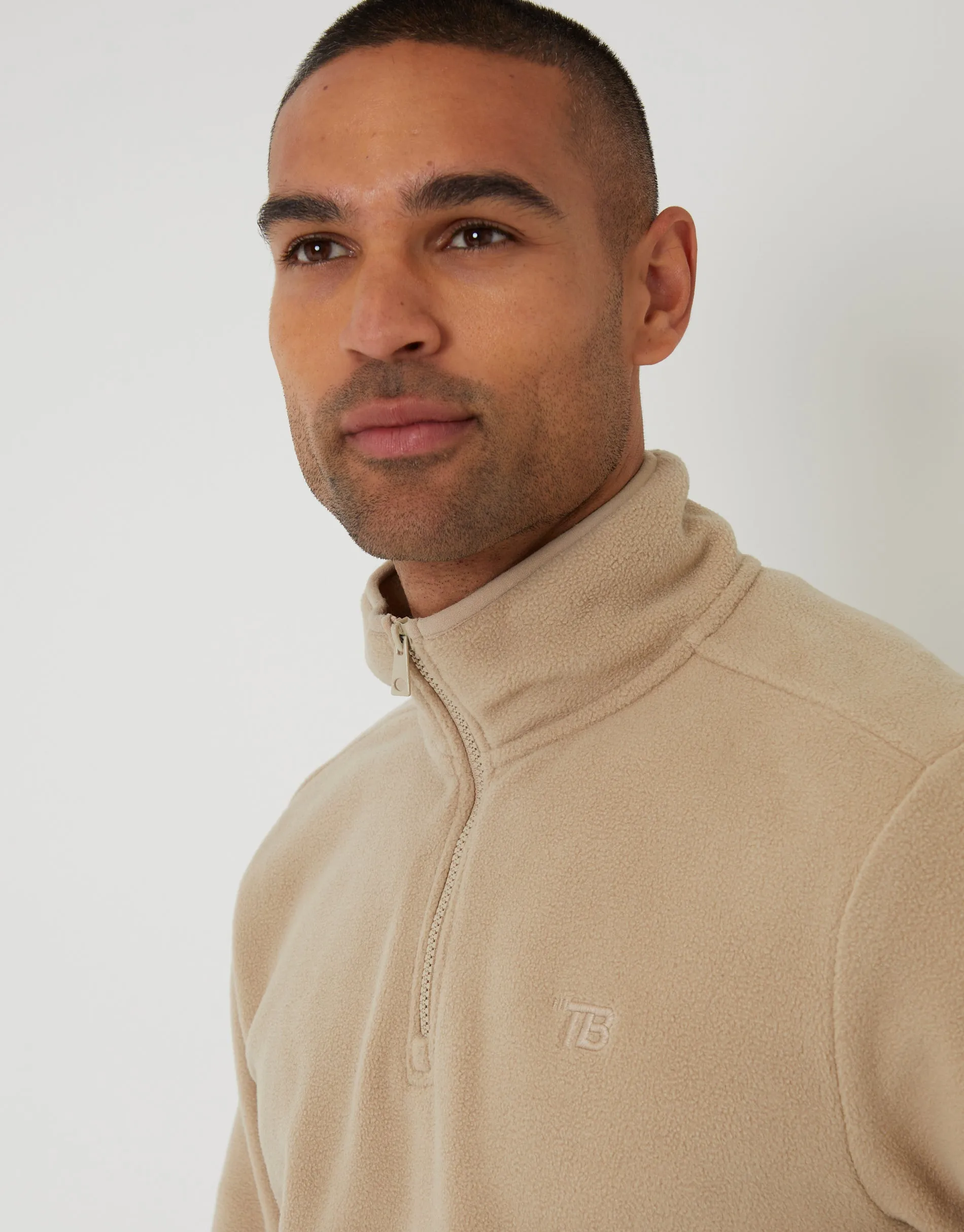 Stone Quarter Zip Microfleece Sweatshirt sold by Threadbare product image thumbnail 4