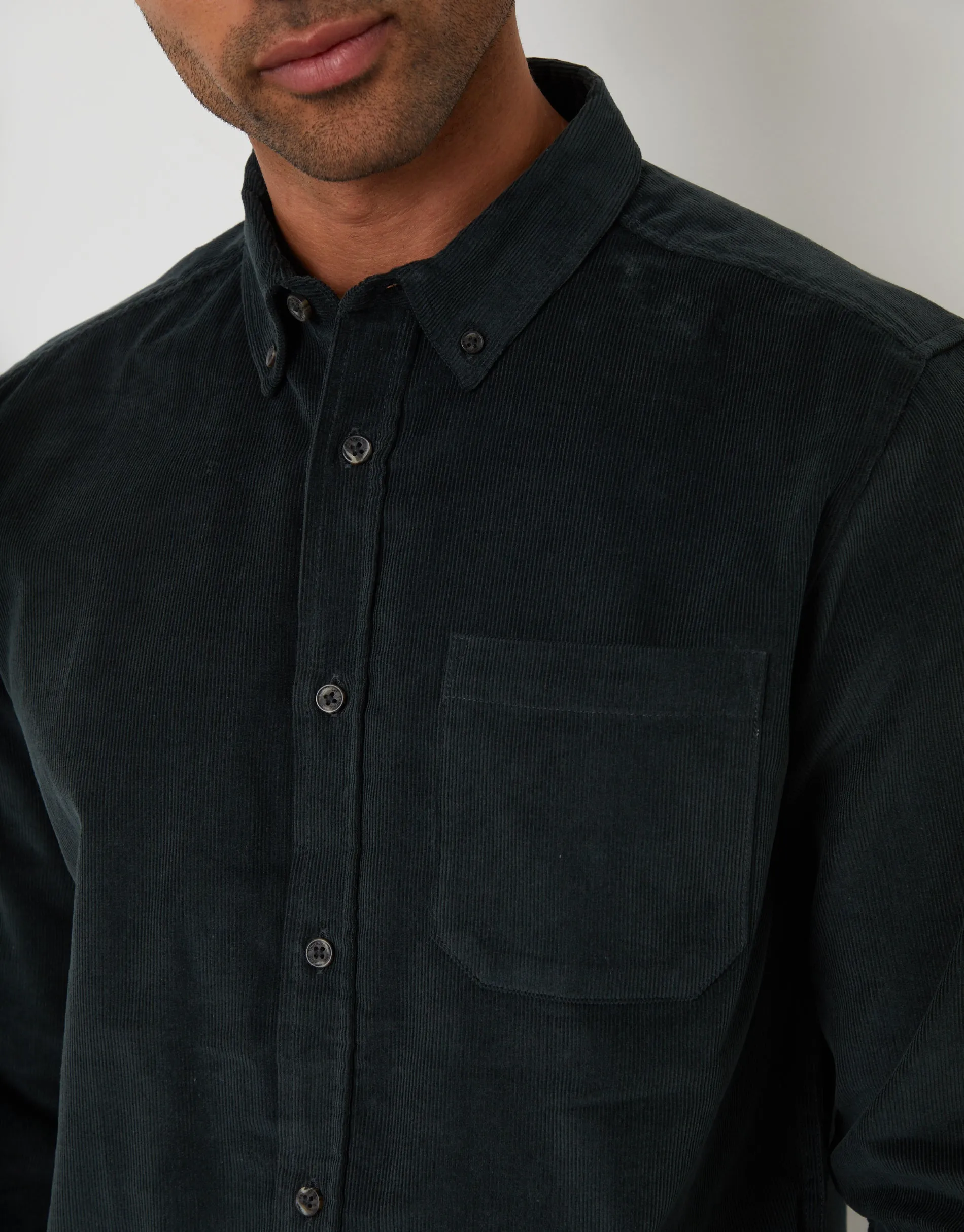 Dark Blue Corduroy Shirt sold by Threadbare product image thumbnail 4