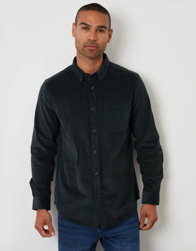 Dark Blue Corduroy Shirt sold by Threadbare