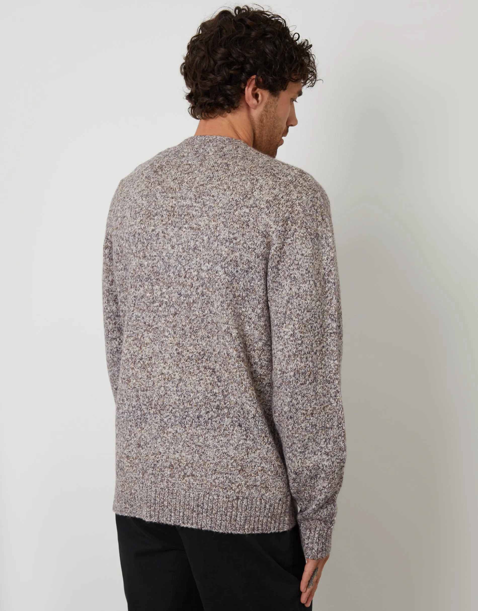 Knitted Button Up Cardigan in Brown Twist sold by Threadbare product image thumbnail 3
