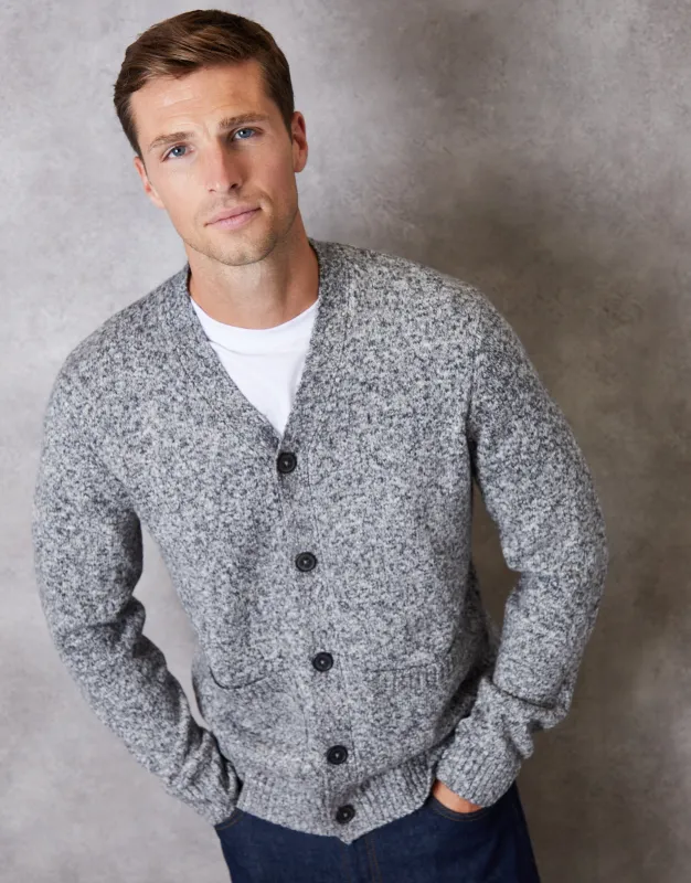 Navy Twist Knitted Button Up Cardigan sold by Threadbare