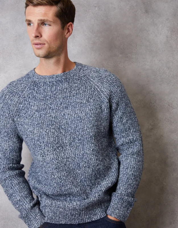 Navy Raglan Sleeve Crew Neck Jumper sold by Threadbare