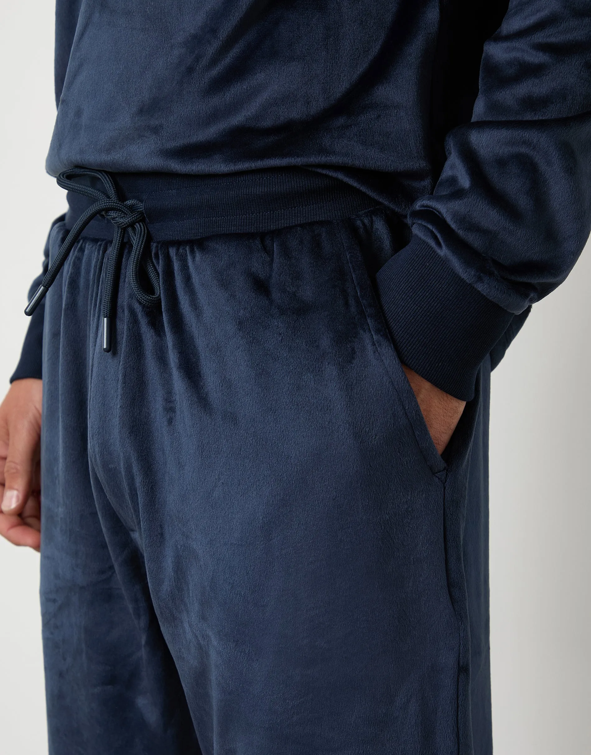 Navy Soft Touch Velour Loungewear Set (2-Piece Set) sold by Threadbare product image thumbnail 4
