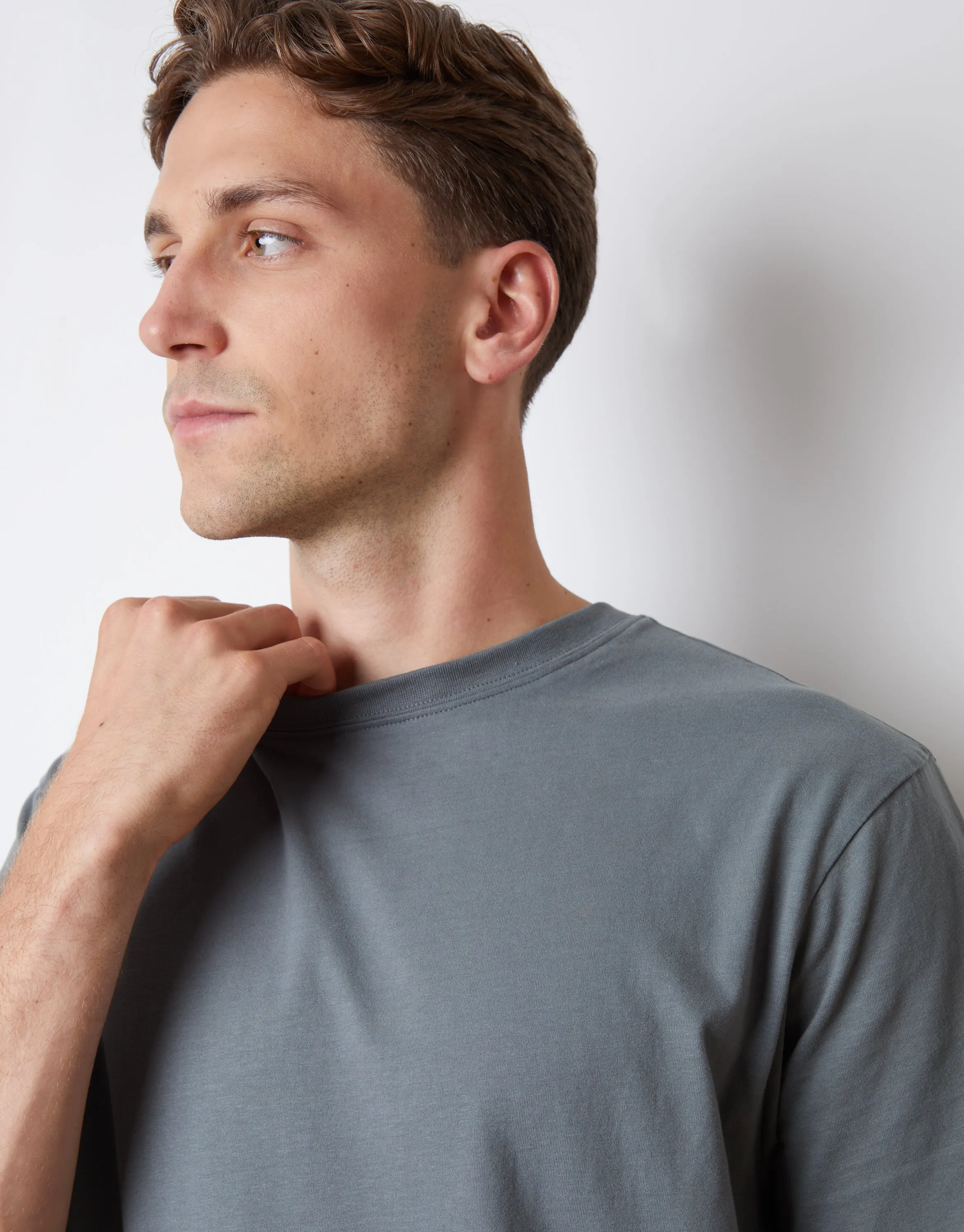 Blue Relaxed Fit Peached Cotton Shortie Lounge Set (2-Piece Set) sold by Threadbare product image thumbnail 4