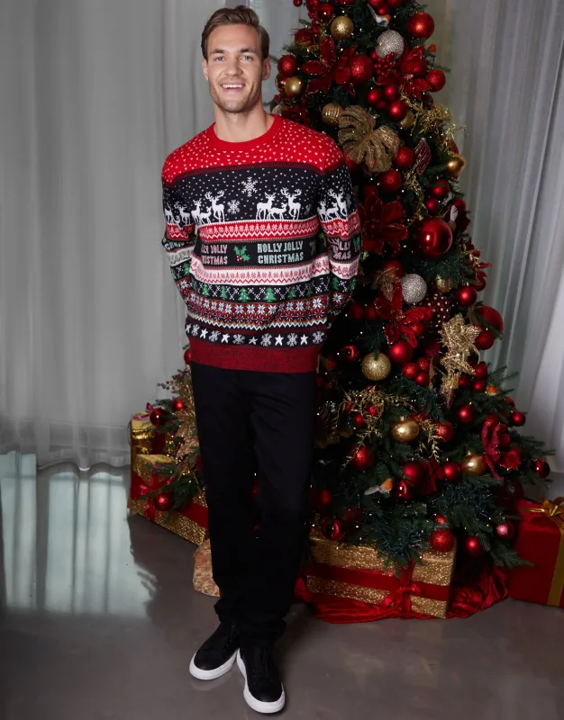 Black Christmas Fairisle Knitted Jumper sold by Threadbare
