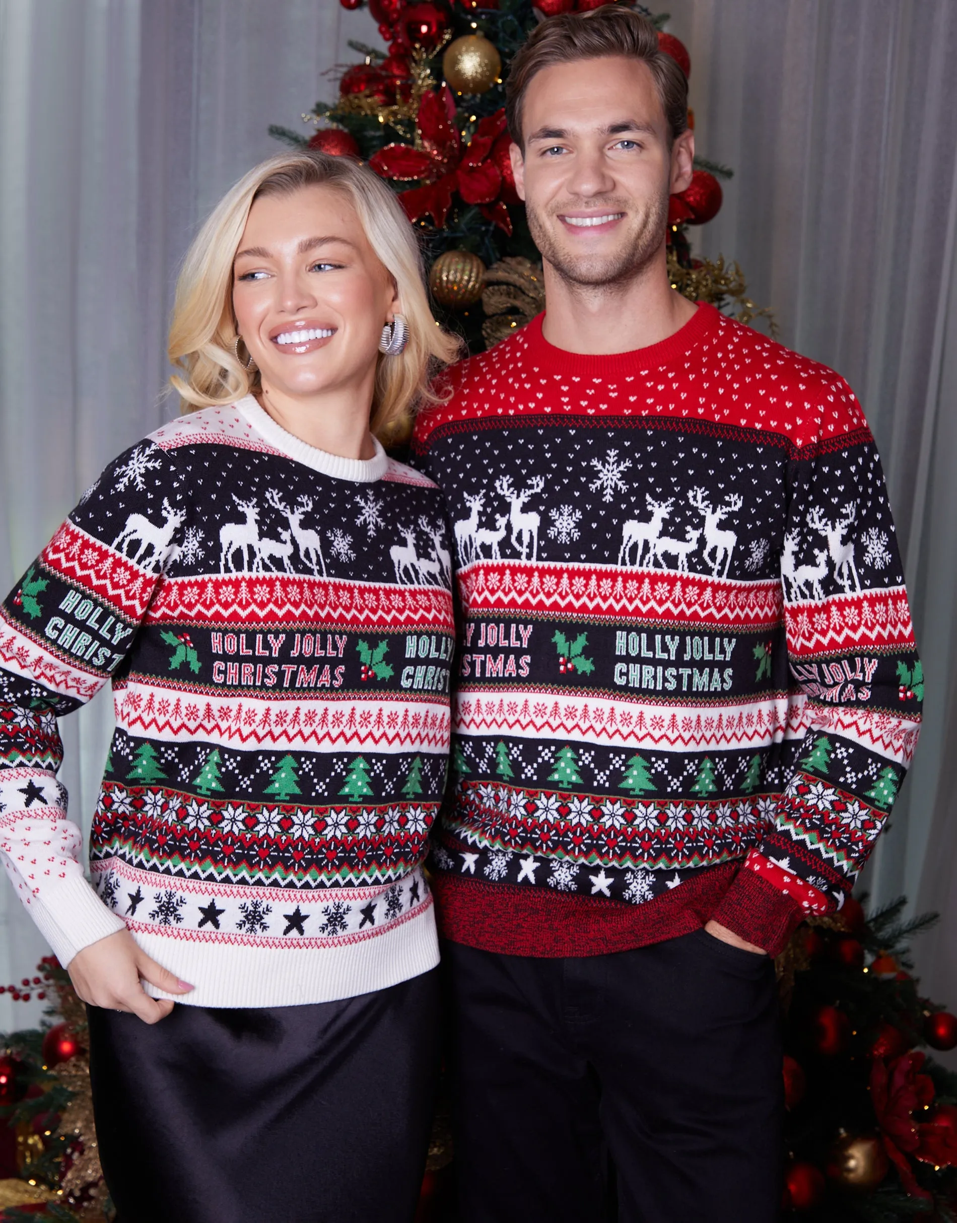 Black Christmas Fairisle Knitted Jumper sold by Threadbare product image thumbnail 2
