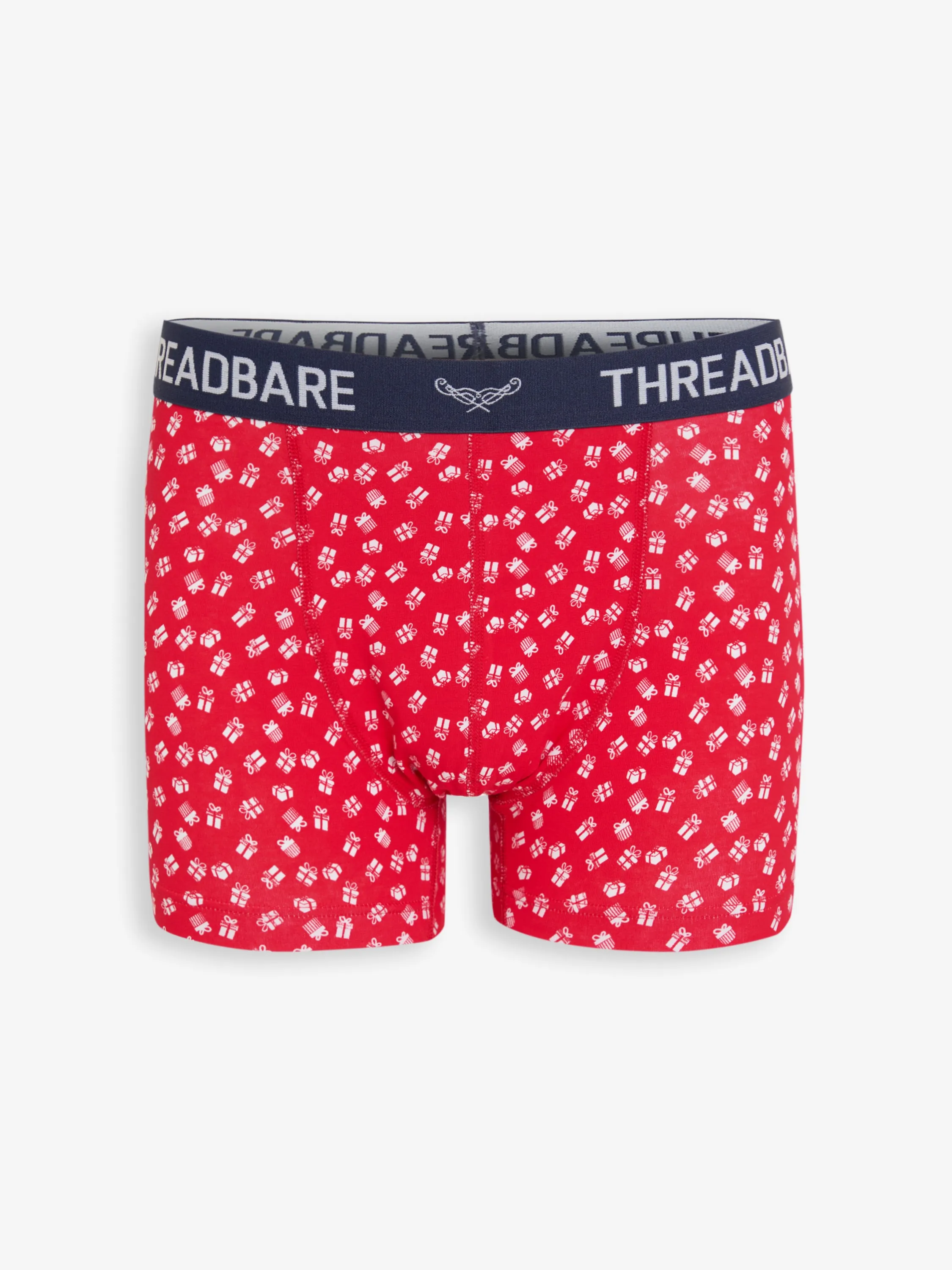 Navy Christmas Print Hipster Fit Boxer Shorts (3 Pack) sold by Threadbare product image thumbnail 4