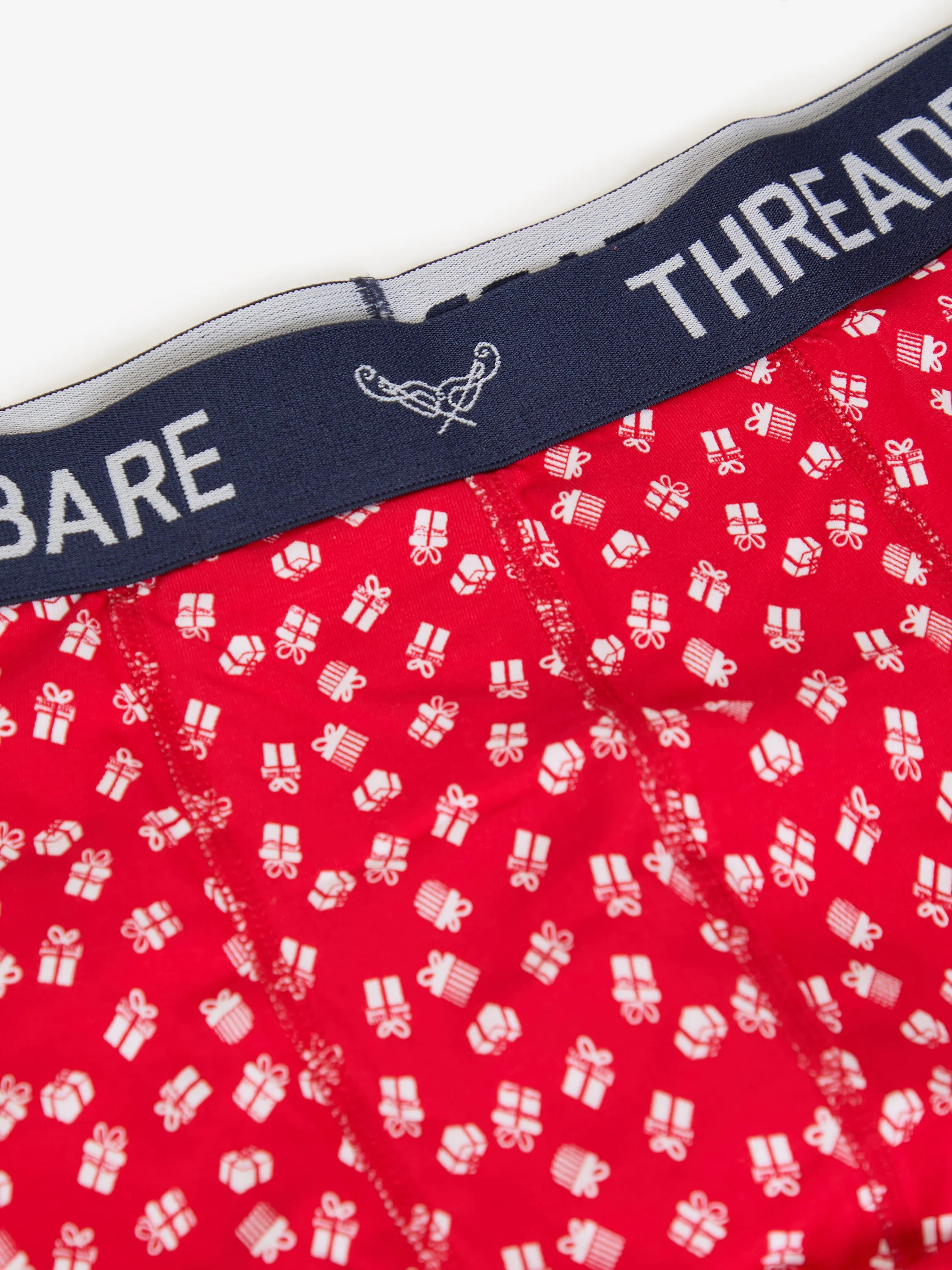 Navy Christmas Print Hipster Fit Boxer Shorts (3 Pack) sold by Threadbare product image thumbnail 5