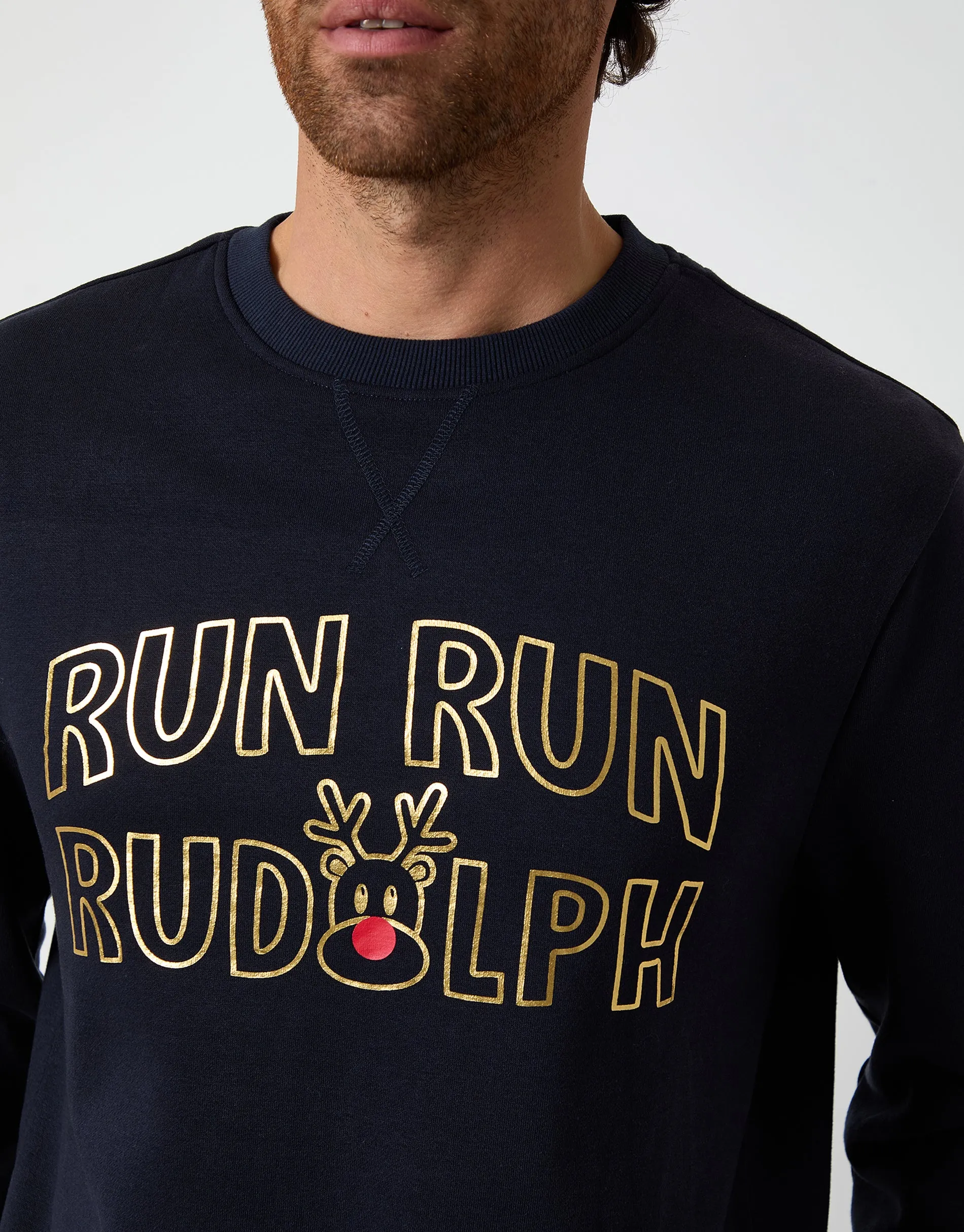 Navy Christmas Graphic Print Crew Neck Sweatshirt sold by Threadbare product image thumbnail 5