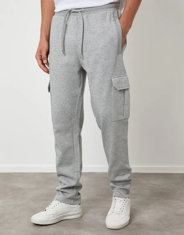Light Grey Cargo Joggers sold by Threadbare