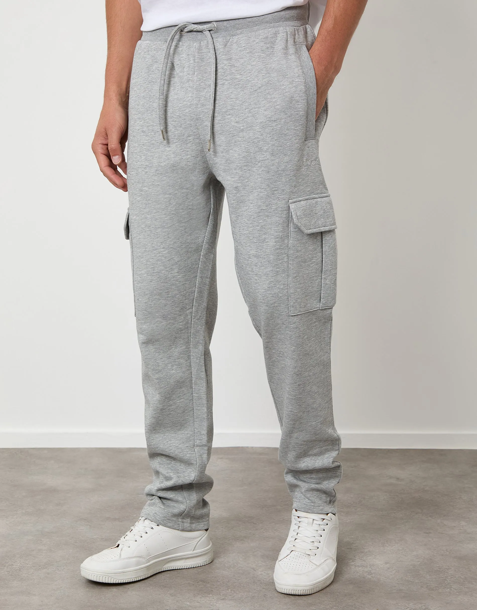 Light Grey Cargo Joggers sold by Threadbare