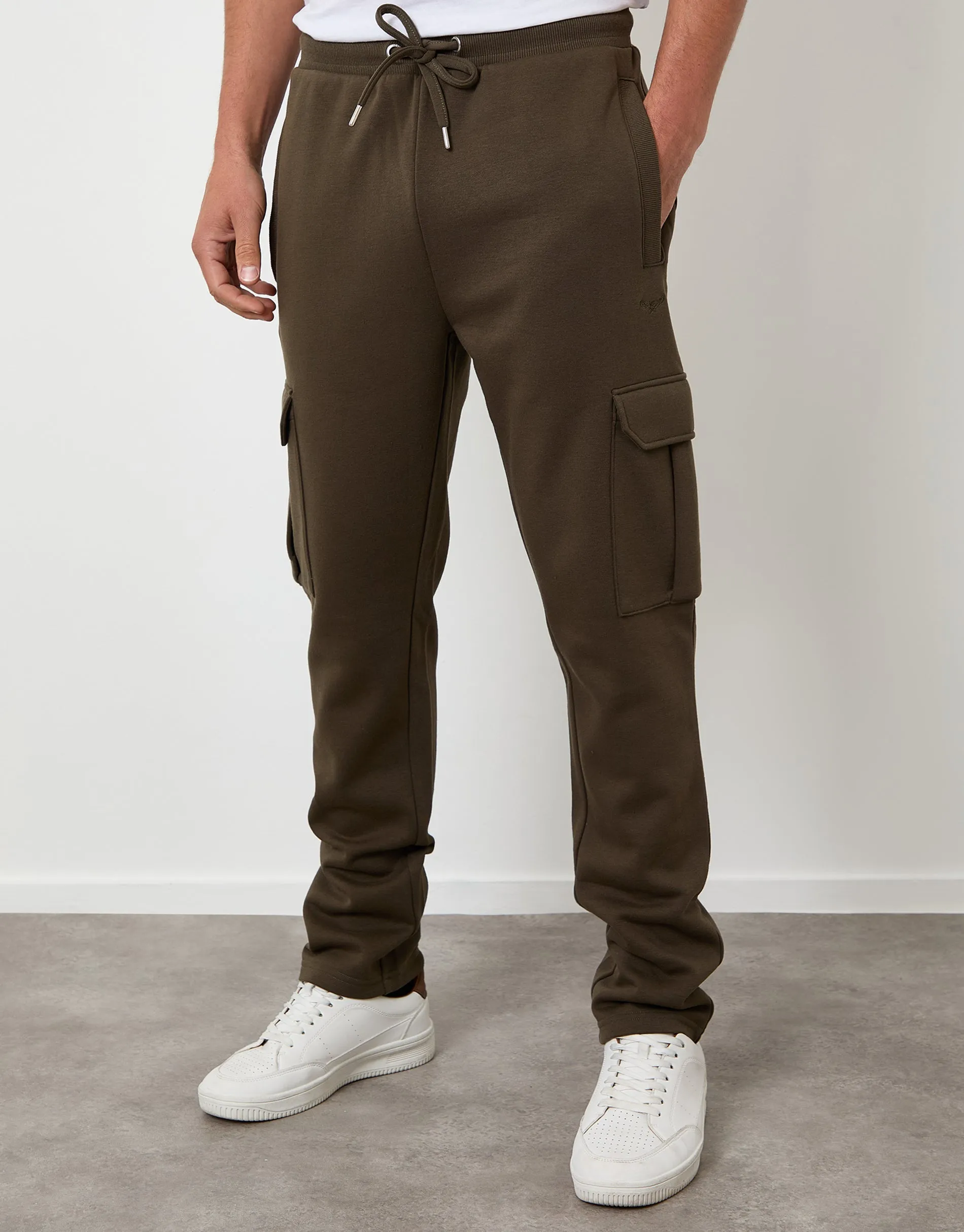 Khaki Green Cargo Joggers sold by Threadbare