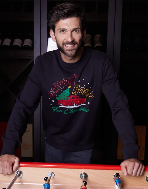 Black Christmas Graphic Print Crew Neck Sweatshirt sold by Threadbare