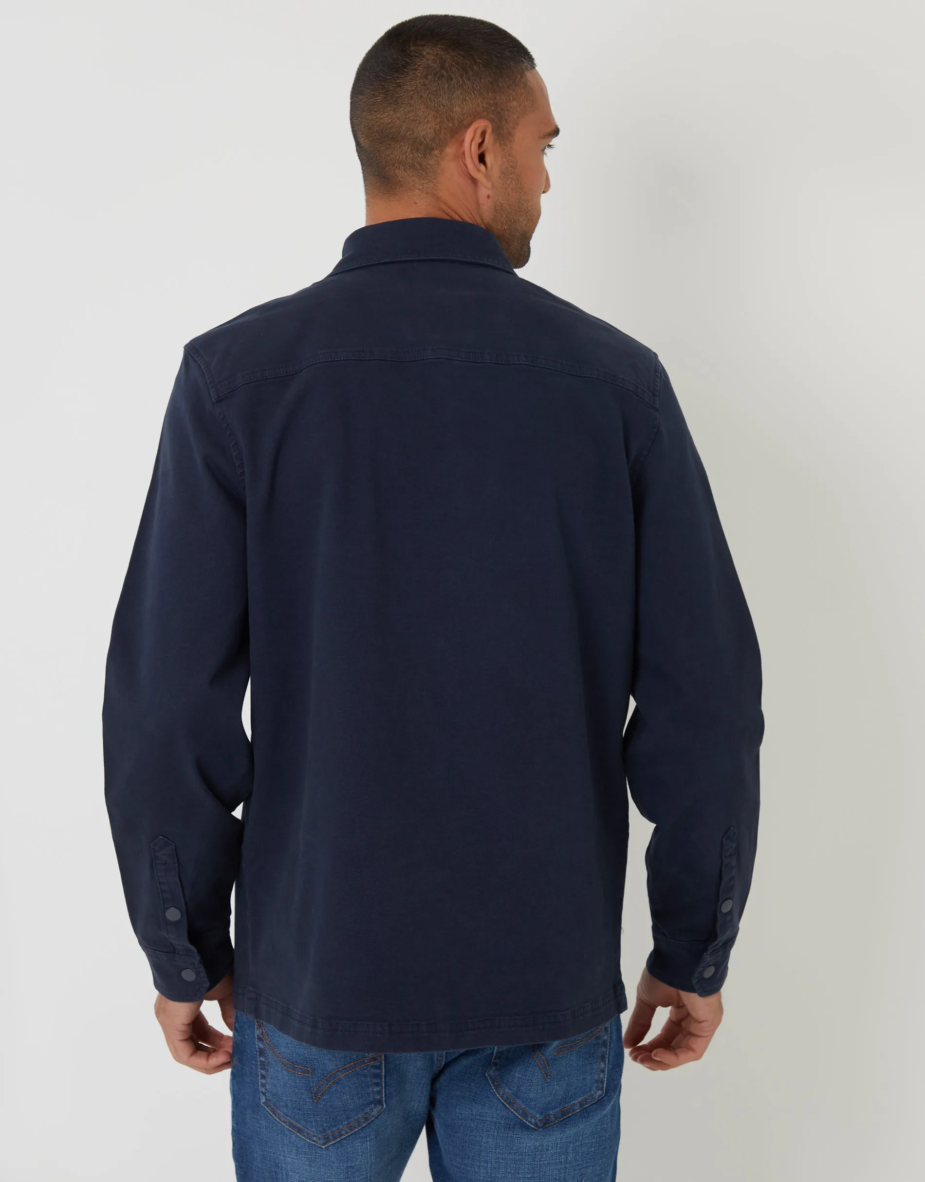 Navy Snap Fastening Shacket sold by Threadbare product image thumbnail 2