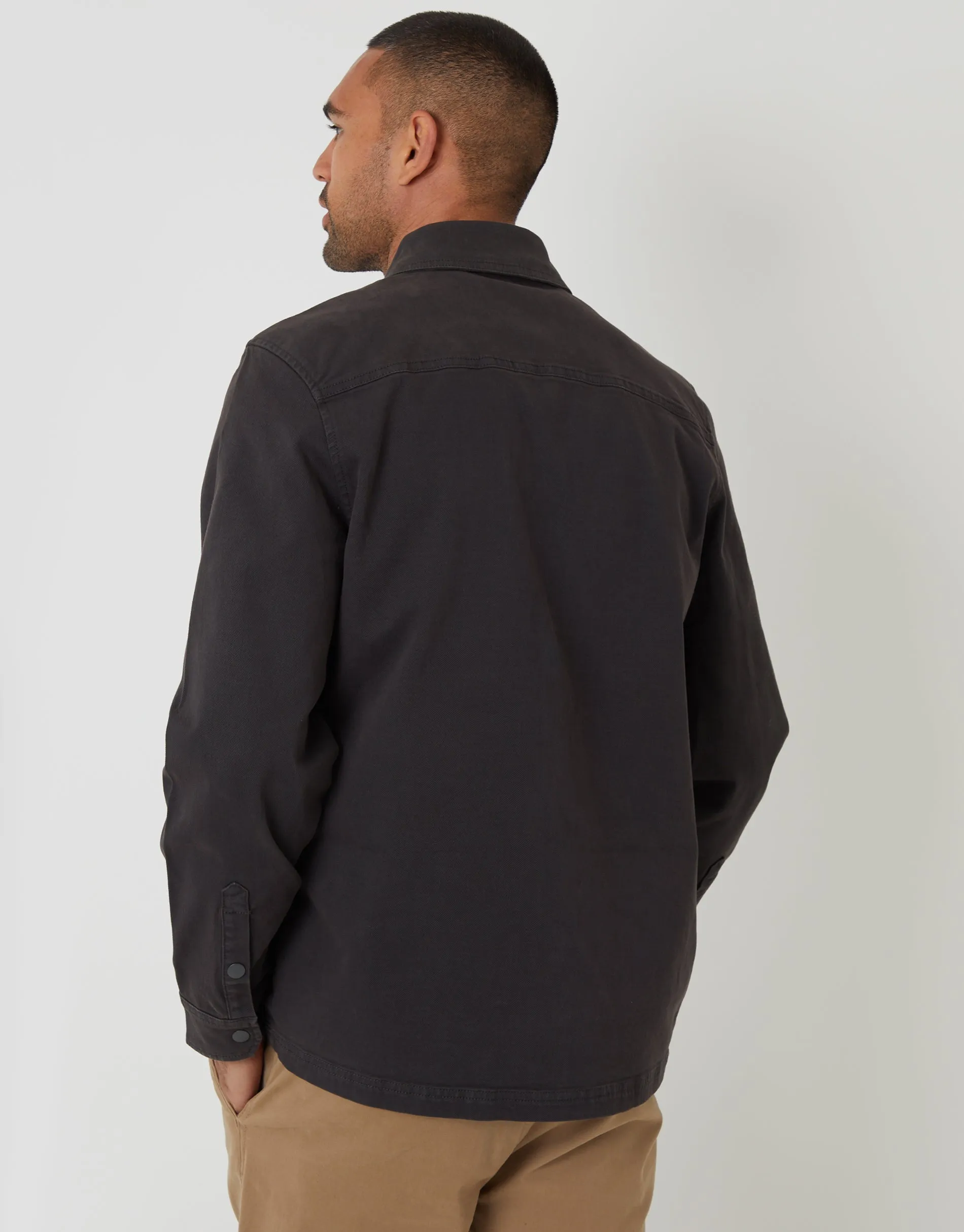 Dark Green Snap Fastening Shacket sold by Threadbare product image thumbnail 2