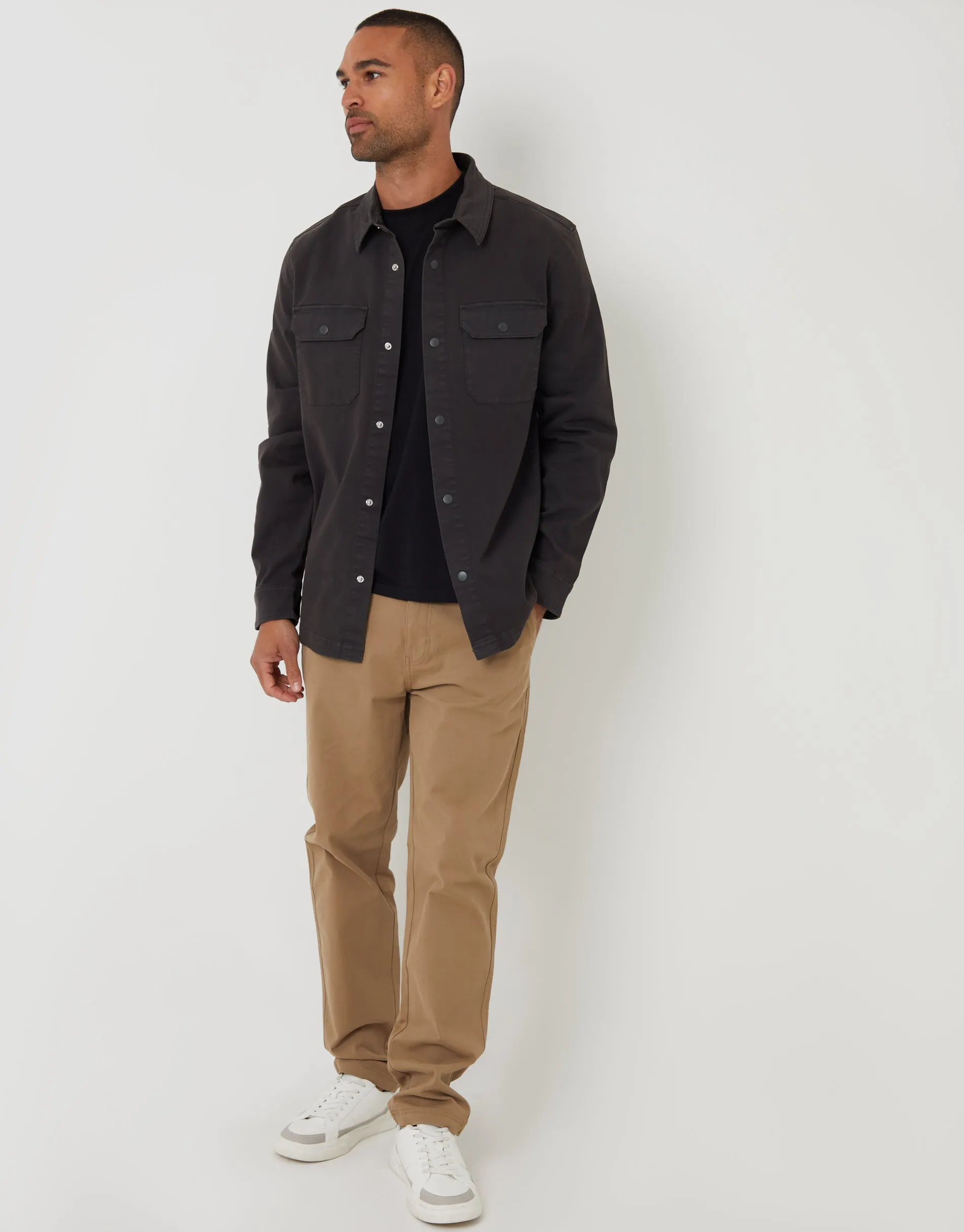 Dark Green Snap Fastening Shacket sold by Threadbare product image thumbnail 3