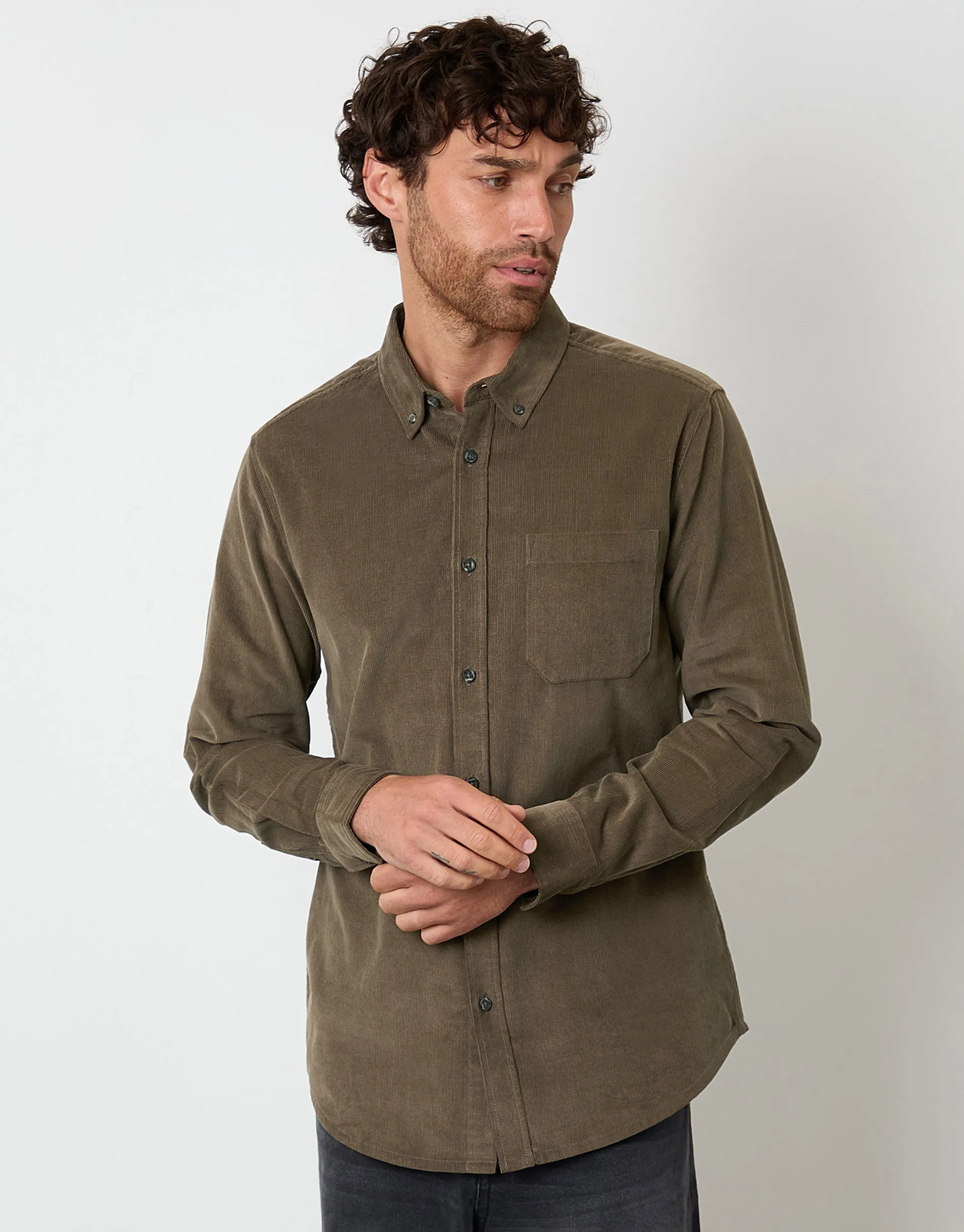 Brown Corduroy Shirt sold by Threadbare product image thumbnail 2