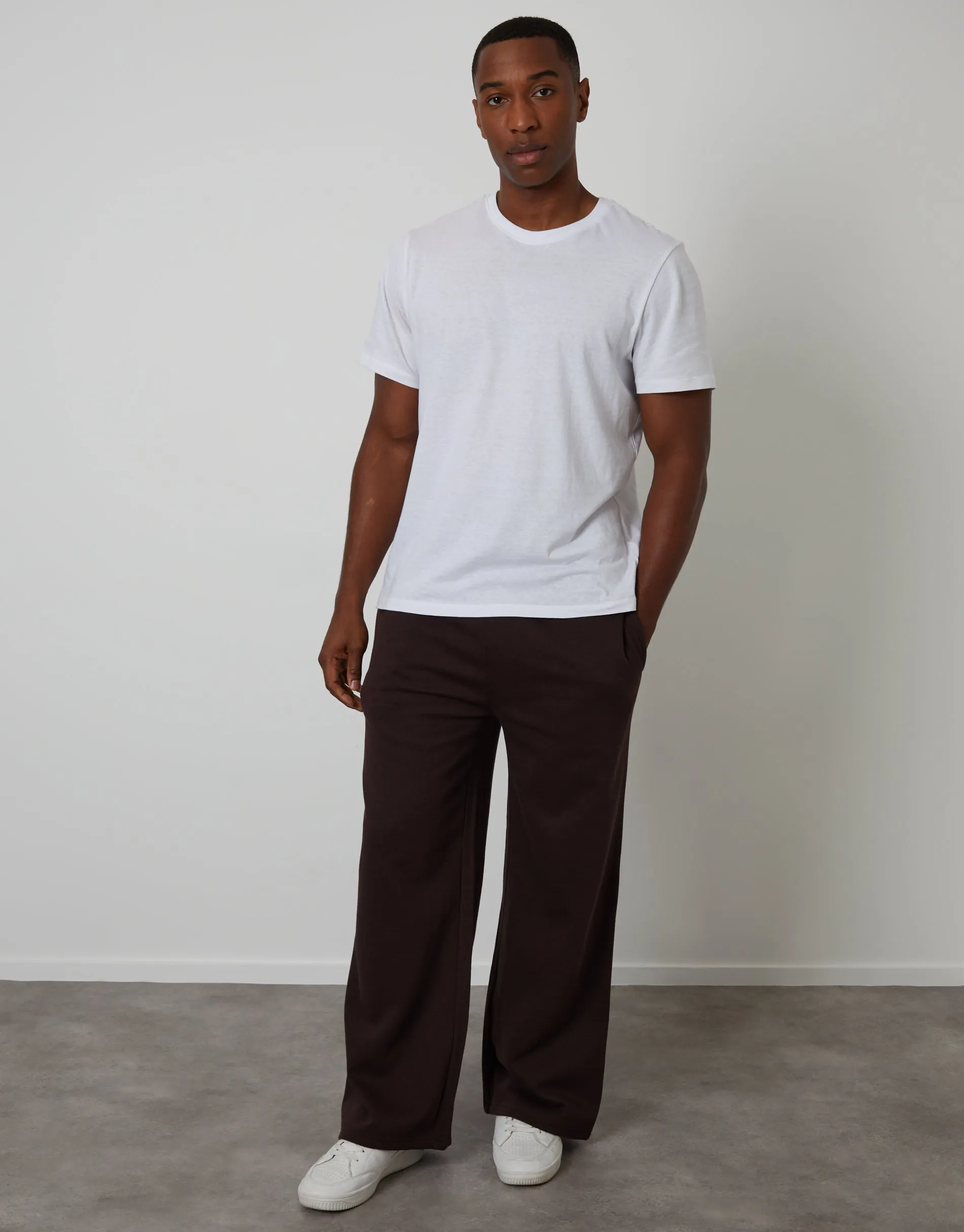 Chocolate Brown Wide Leg Joggers sold by Threadbare product image thumbnail 3