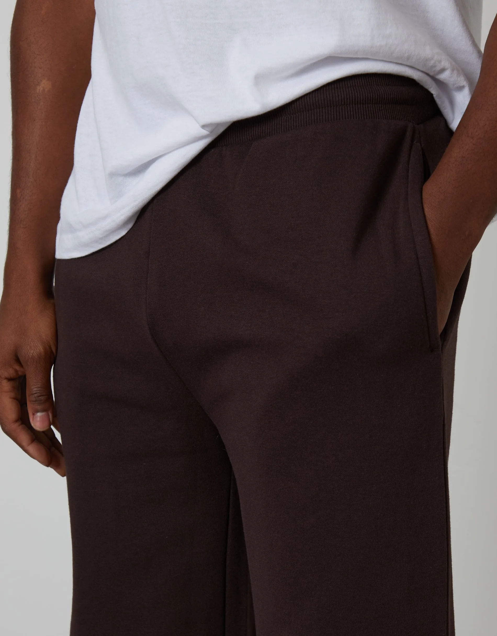 Chocolate Brown Wide Leg Joggers sold by Threadbare product image thumbnail 4