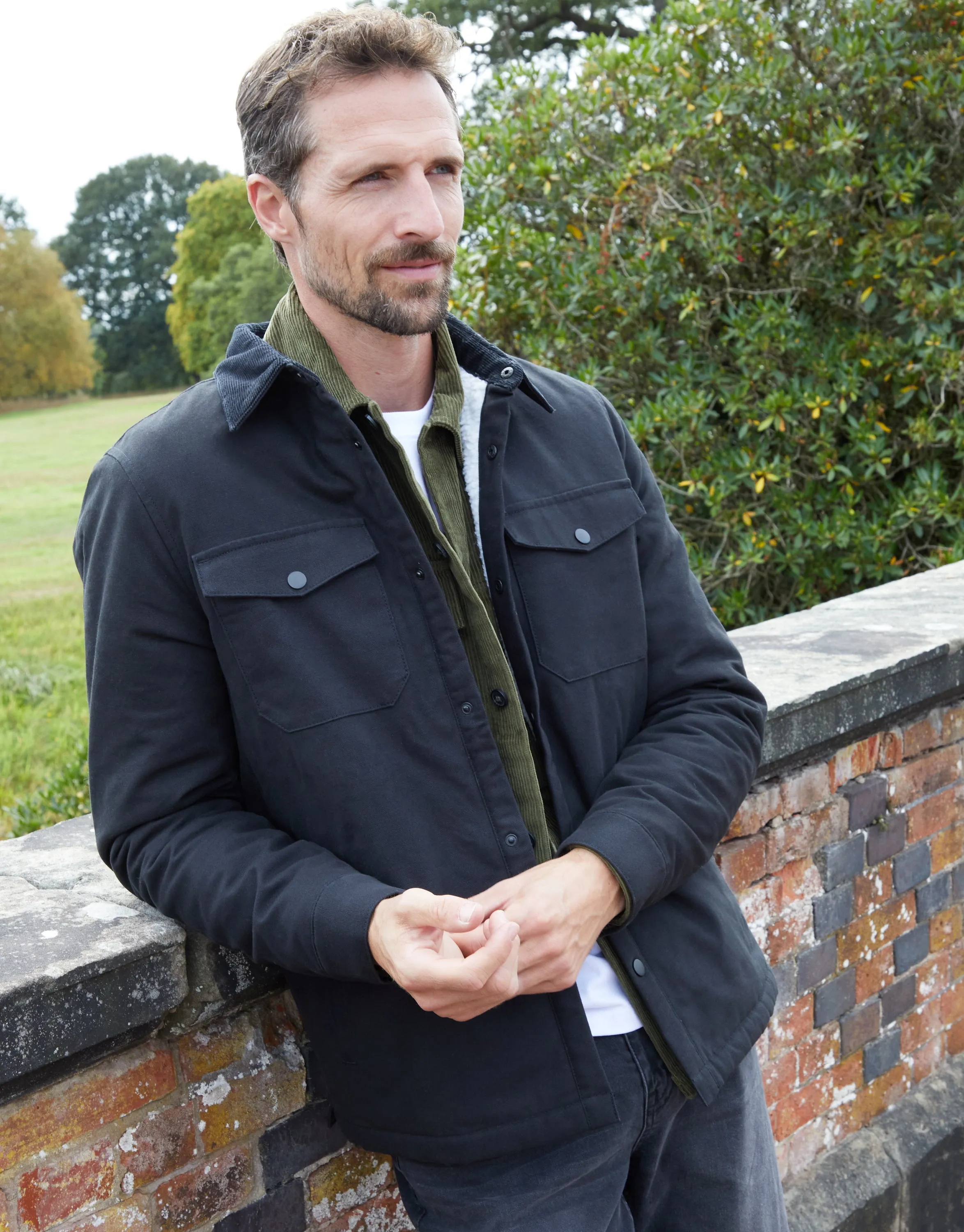 Black Borg Lined Shacket sold by Threadbare