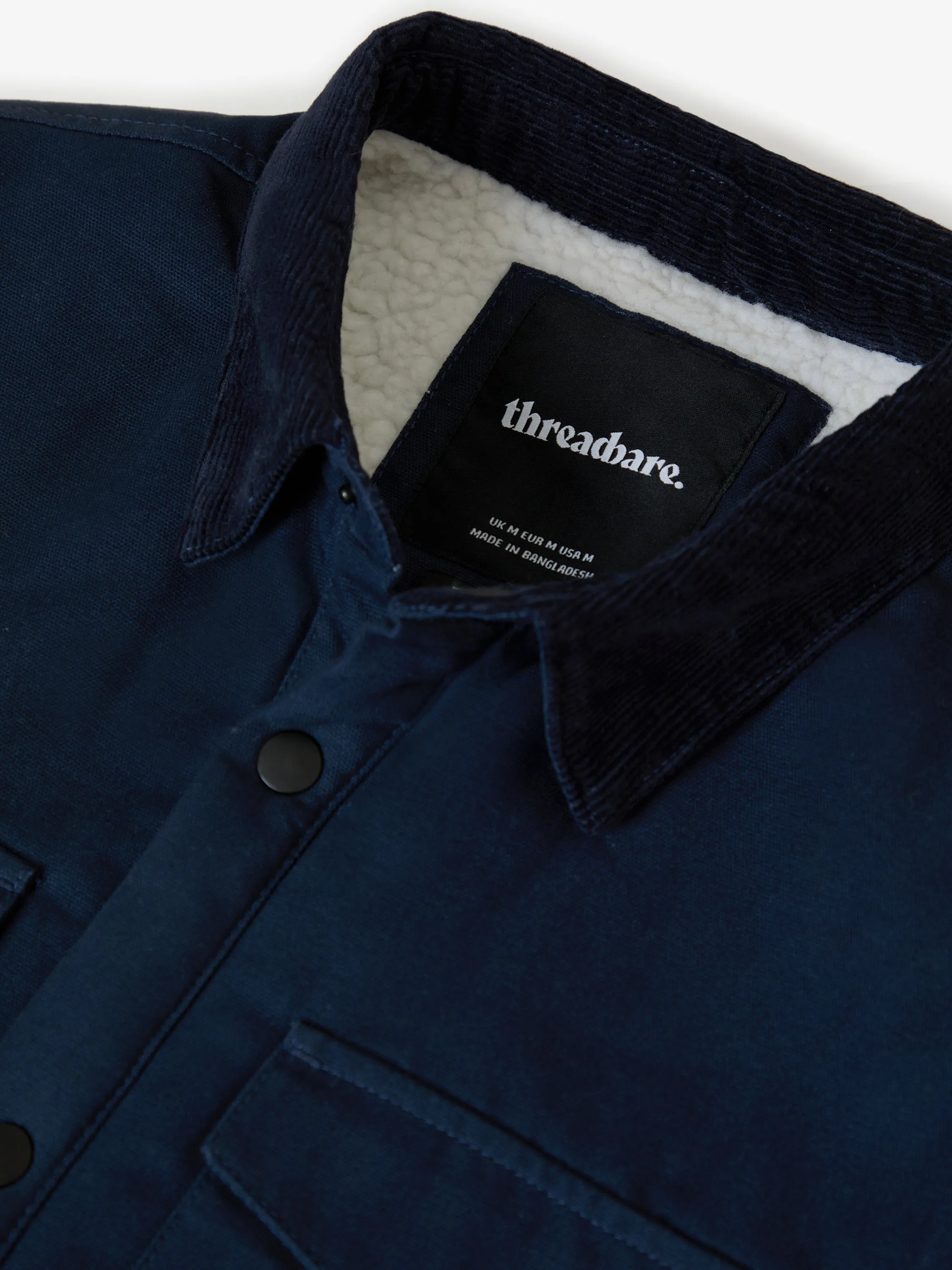 Navy Borg Lined Shacket sold by Threadbare product image thumbnail 5