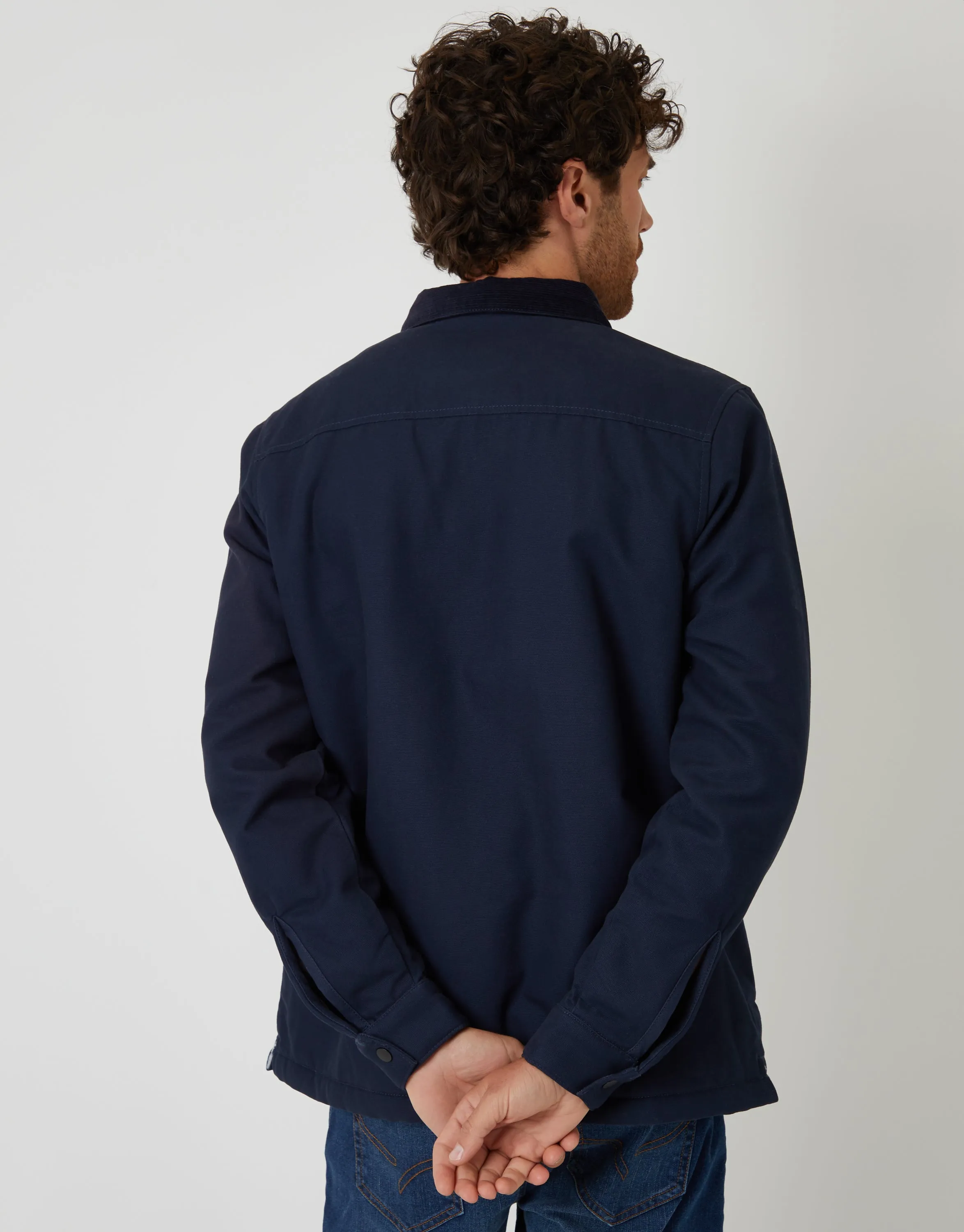 Navy Borg Lined Shacket sold by Threadbare product image thumbnail 2