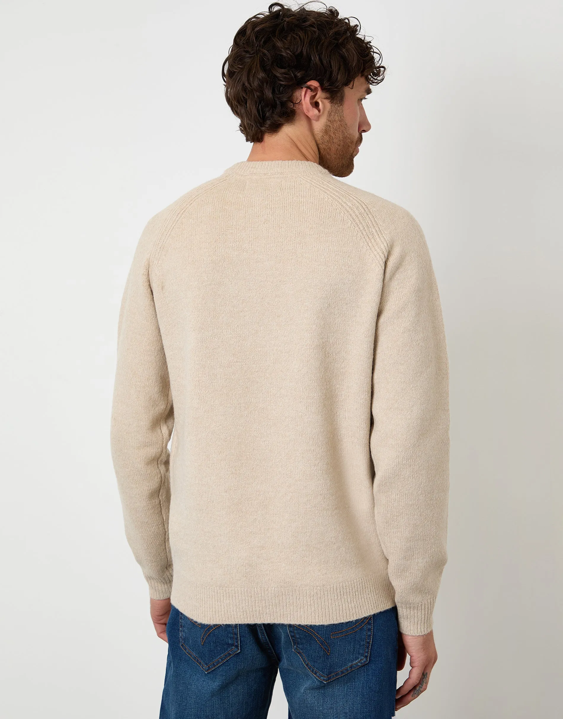 Stone Raglan Rib Knitted Crew Neck Jumper sold by Threadbare product image thumbnail 2