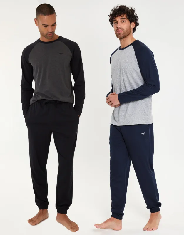 Grey Long Raglan Lounge Sets (2-Piece Set) (2 Pack) sold by Threadbare