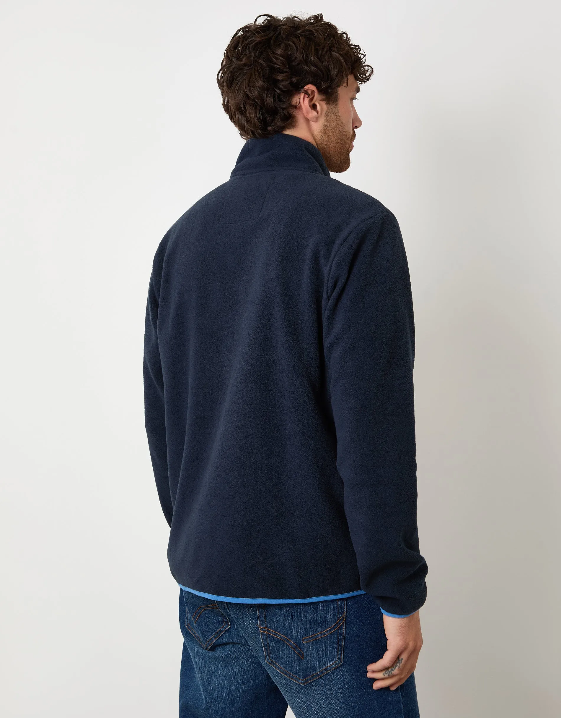 Navy Microfleece Quarter Zip Sweatshirt sold by Threadbare product image thumbnail 2