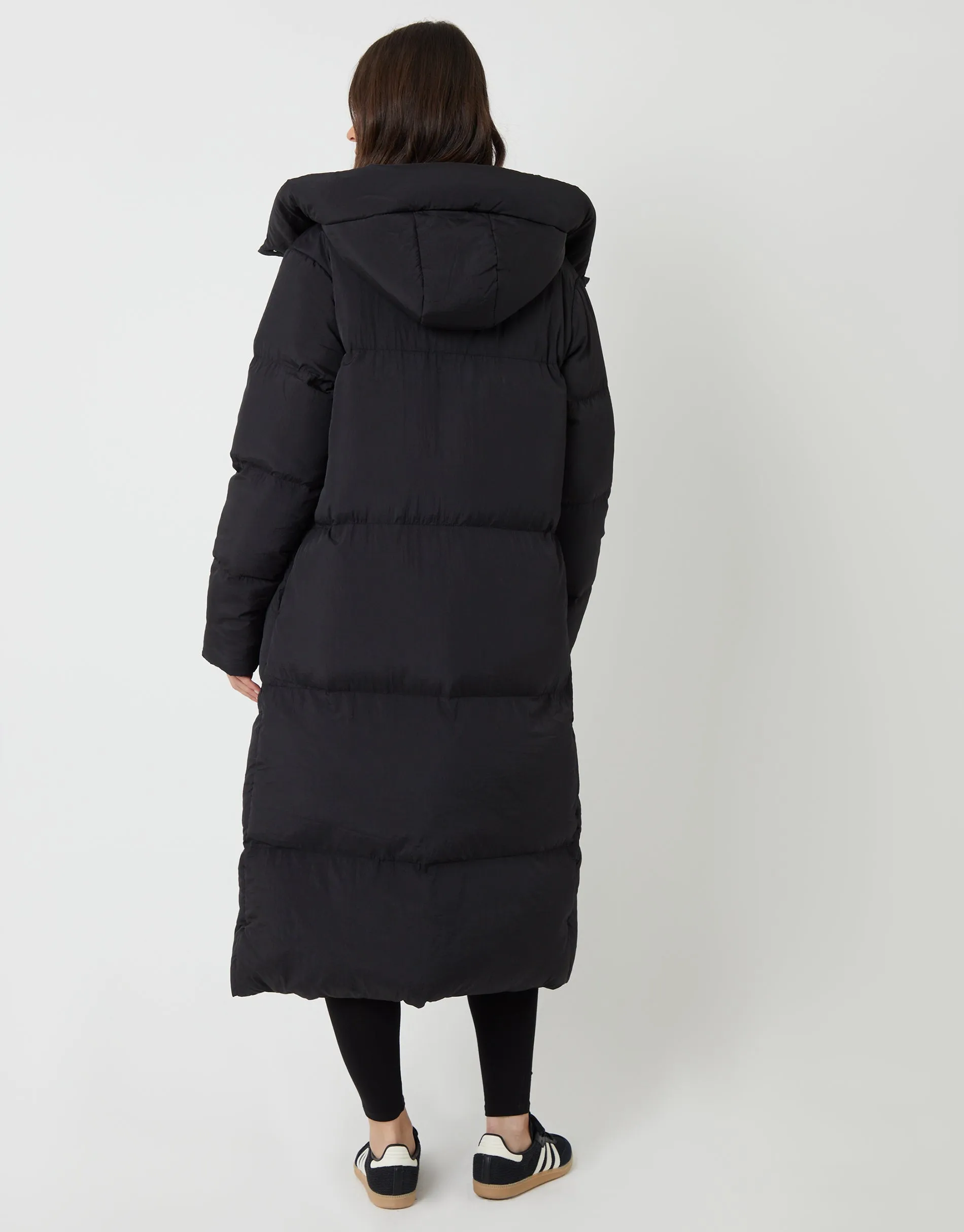 Black Longline Puffer Jacket sold by Threadbare product image thumbnail 2