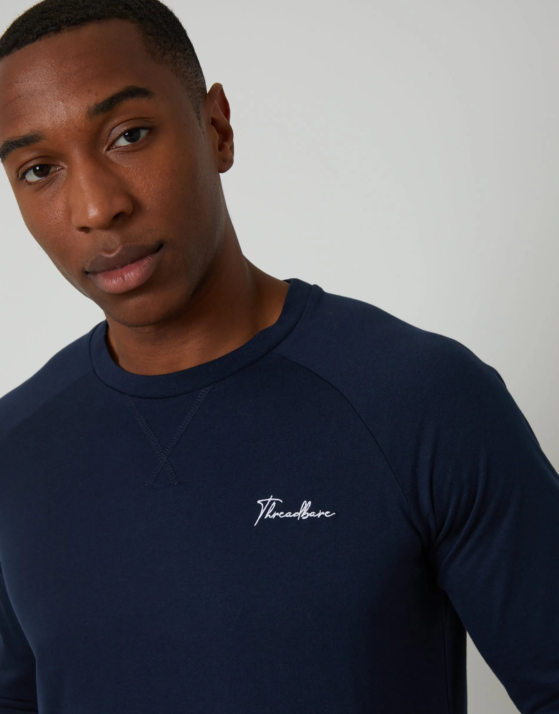 Navy Sweatshirt & Jogger Lounge Set (2-Piece Set) sold by Threadbare product image thumbnail 3