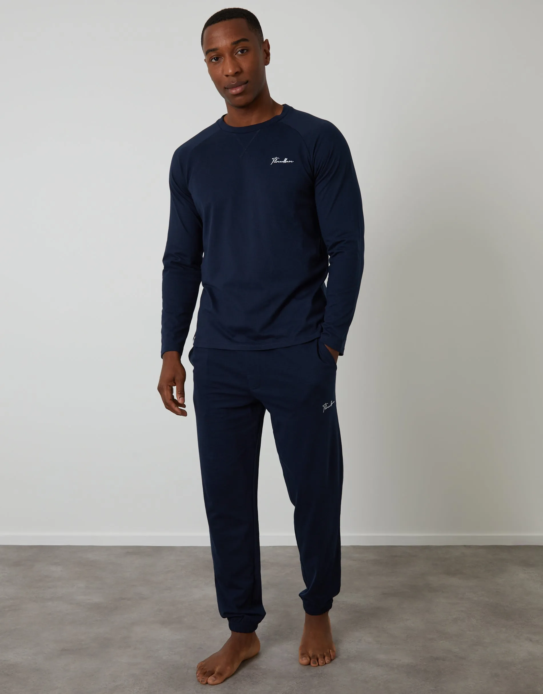 Navy Sweatshirt & Jogger Lounge Set (2-Piece Set) sold by Threadbare