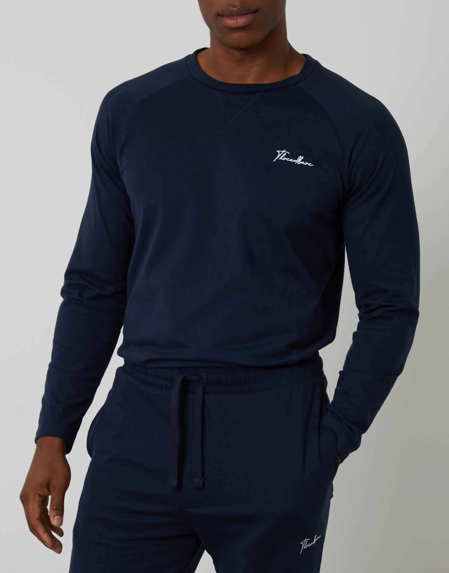 Navy Sweatshirt & Jogger Lounge Set (2-Piece Set) sold by Threadbare product image thumbnail 4