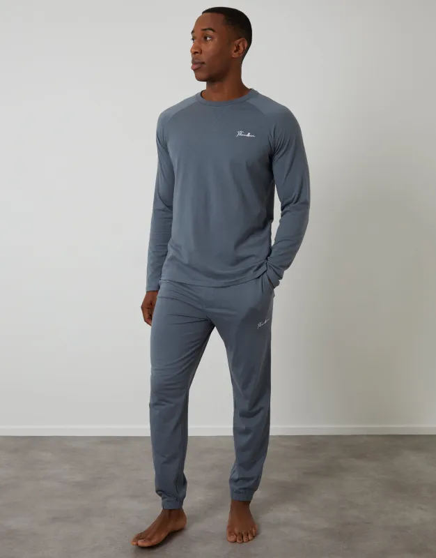 Blue Sweatshirt & Jogger Lounge Set (2-Piece Set) sold by Threadbare