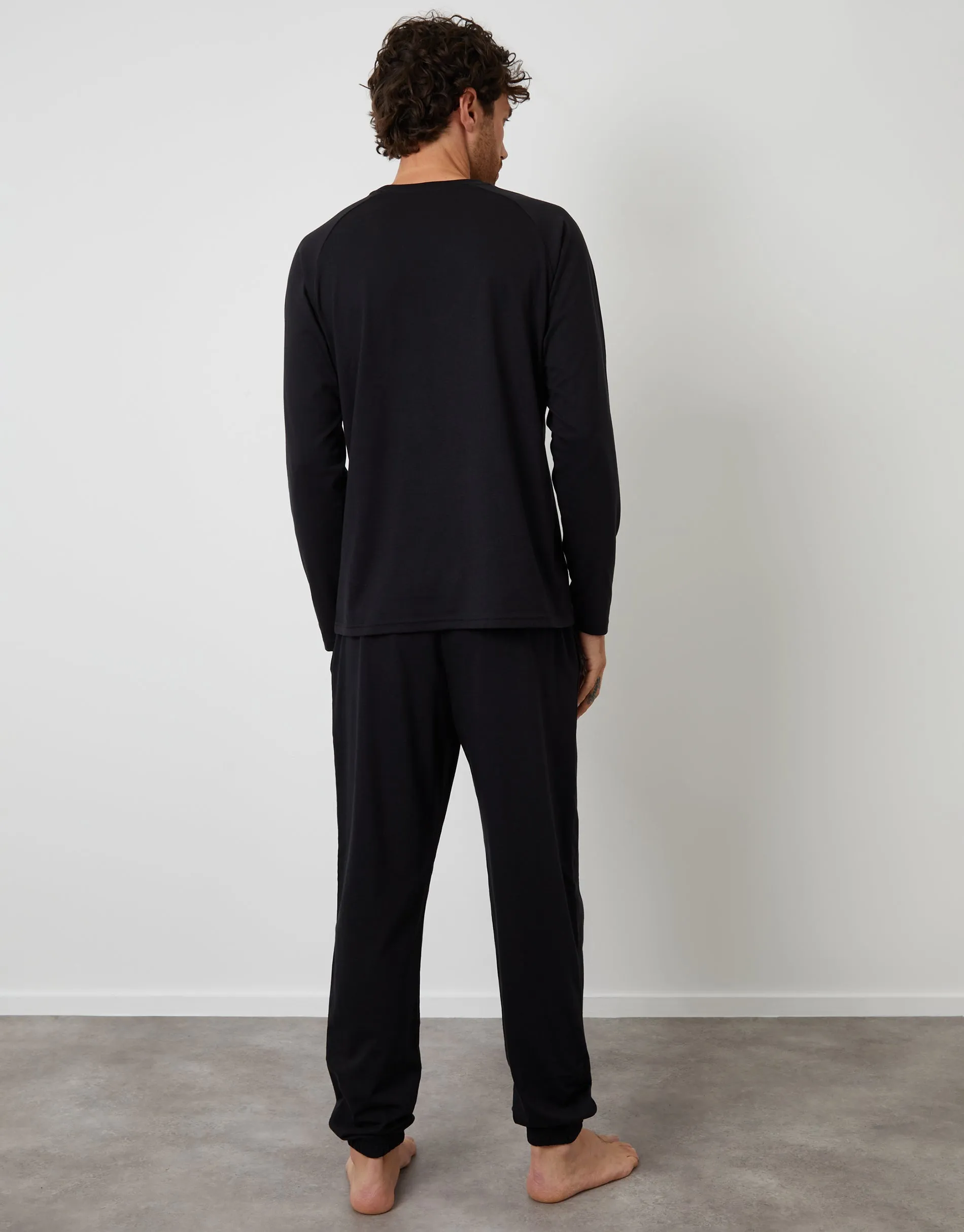 Black Sweatshirt & Jogger Lounge Set (2-Piece Set) sold by Threadbare product image thumbnail 2